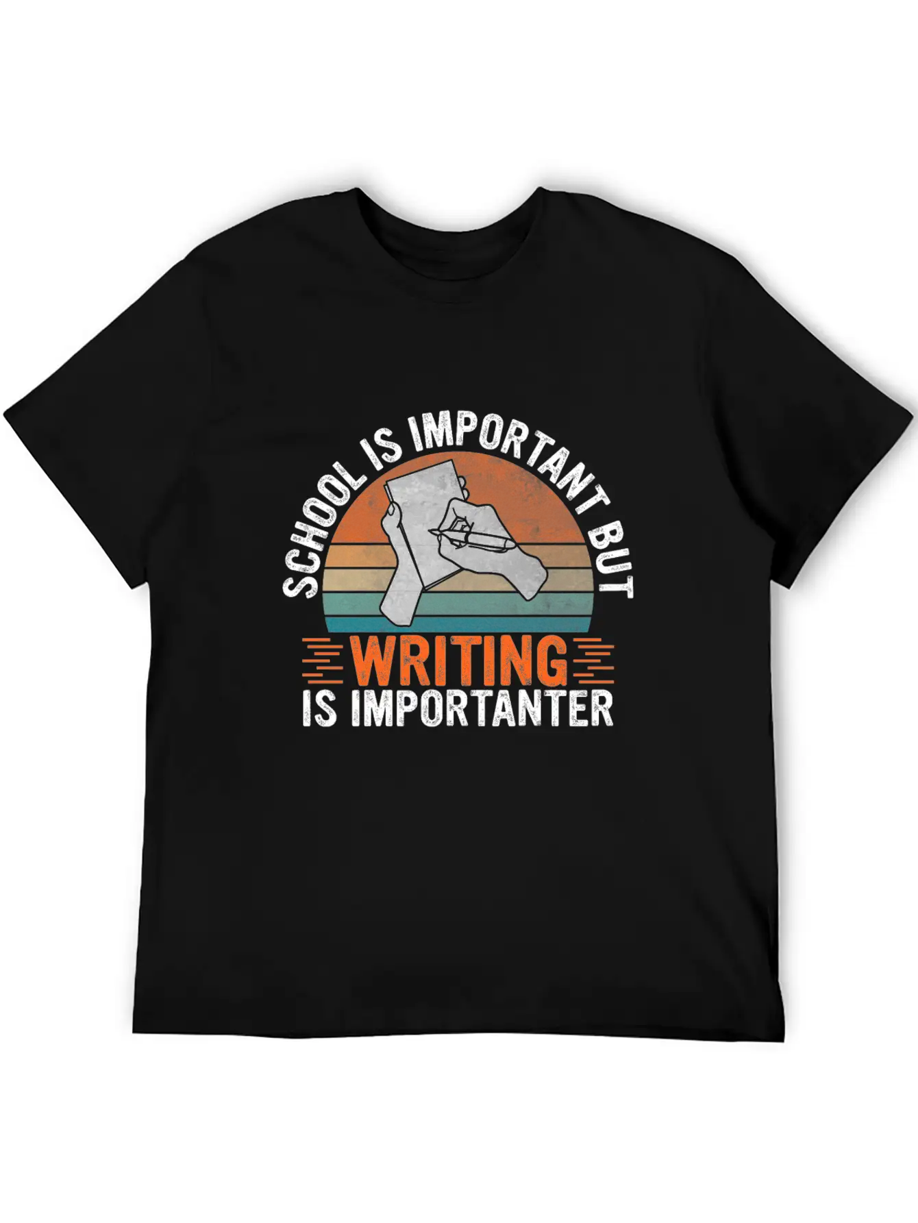 School Is Important But Writing Is Importanter - Essential Cotton Tee For Daily Outfits – Unisex Style