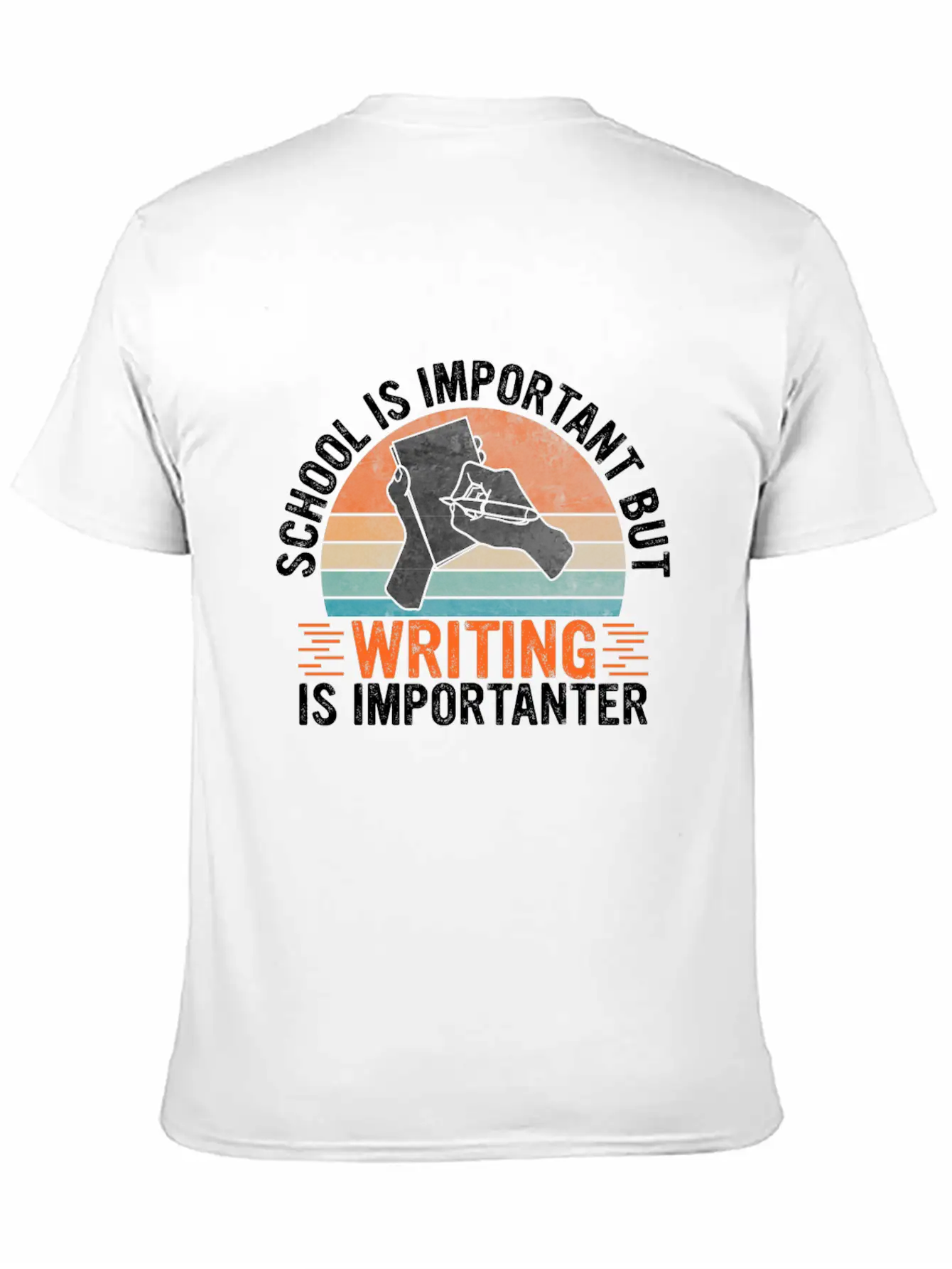 School Is Important But Writing Is Importanter - Essential Cotton Tee For Daily Outfits – Unisex Style