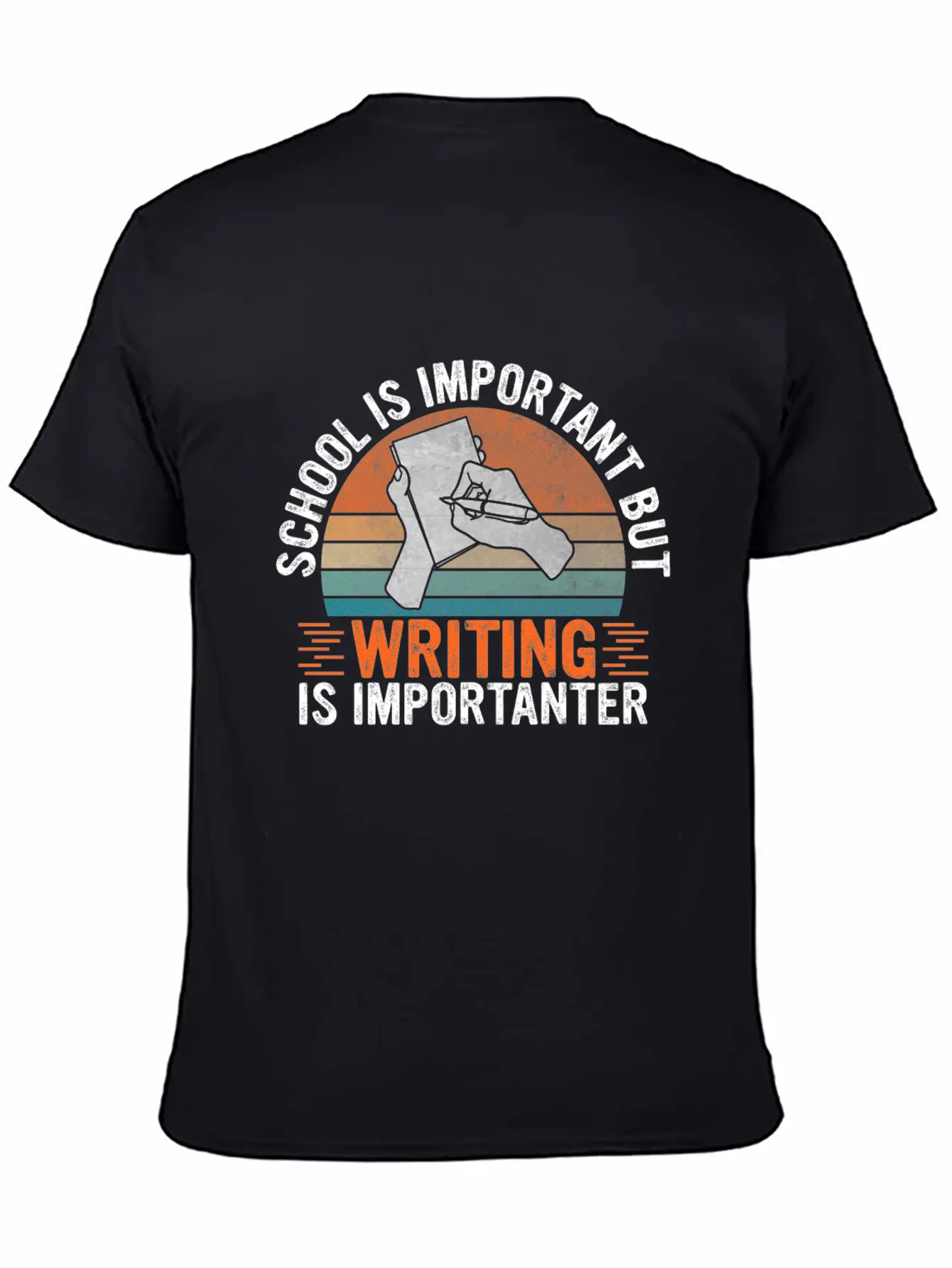 School Is Important But Writing Is Importanter - Essential Cotton Tee For Daily Outfits – Unisex Style