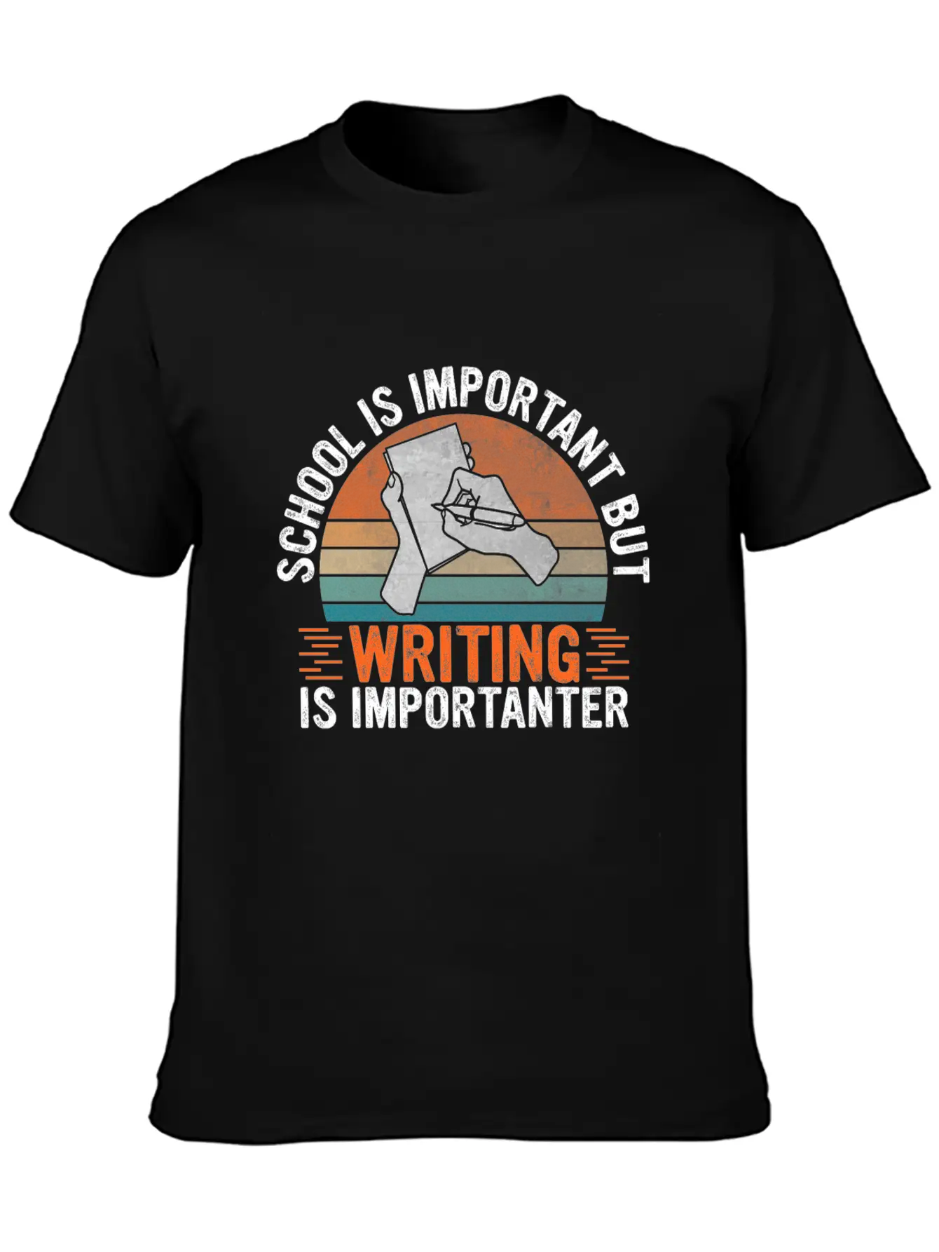 School Is Important But Writing Is Importanter - Essential Cotton Tee For Daily Outfits – Unisex Style