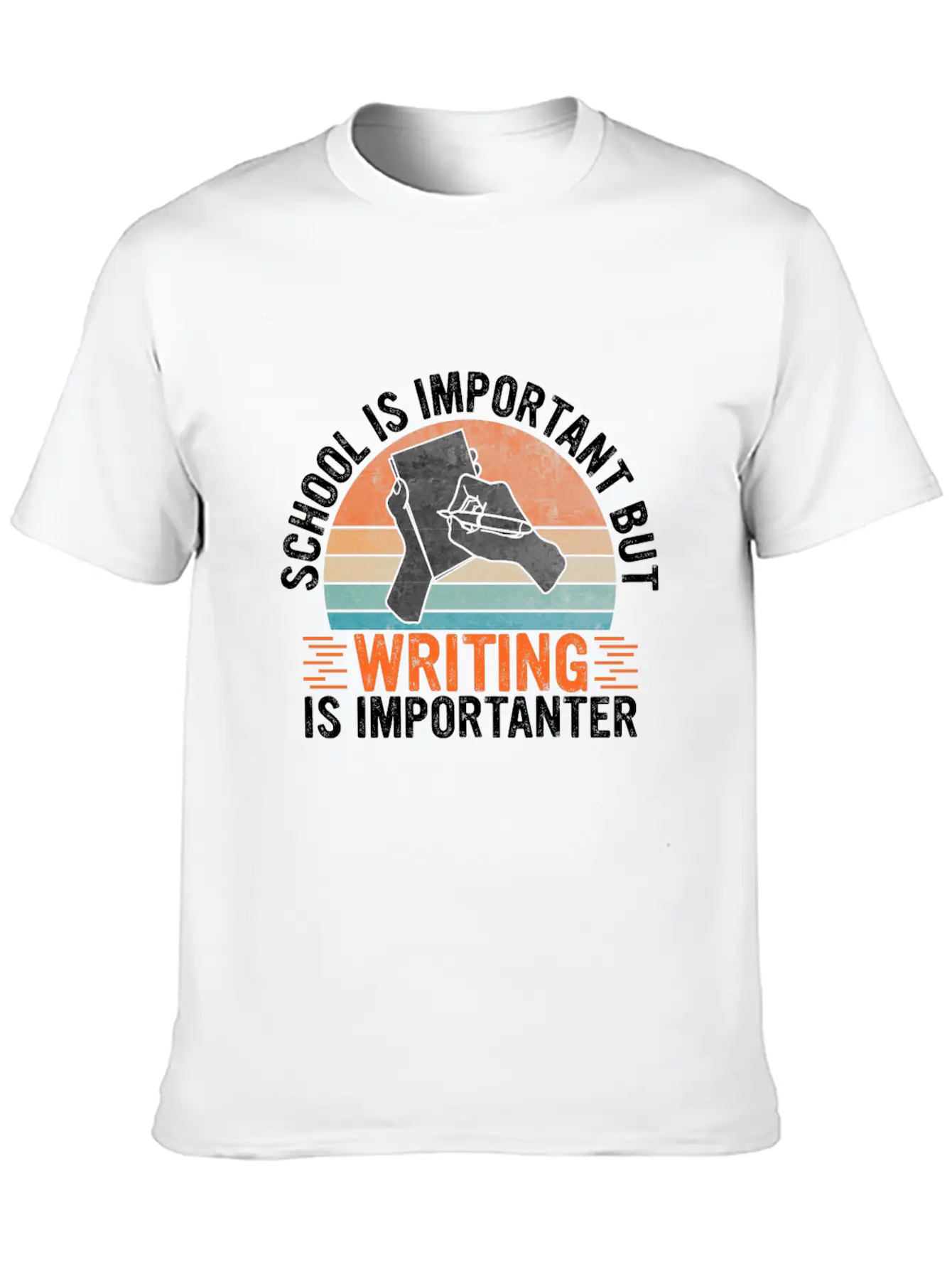 School Is Important But Writing Is Importanter - Essential Cotton Tee For Daily Outfits – Unisex Style