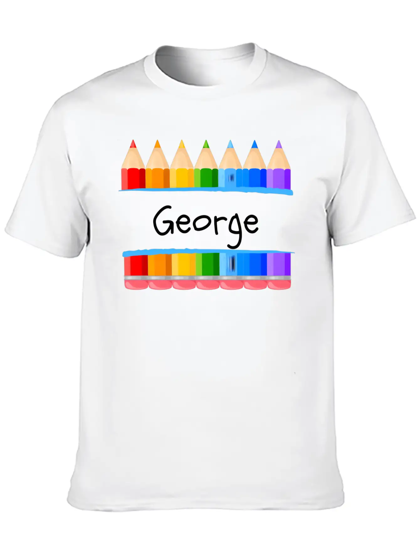 School Teacher Student Name George Kindergen Tag Lightweight Cotton T-Shirt – Daily Comfort Graphic Shirt