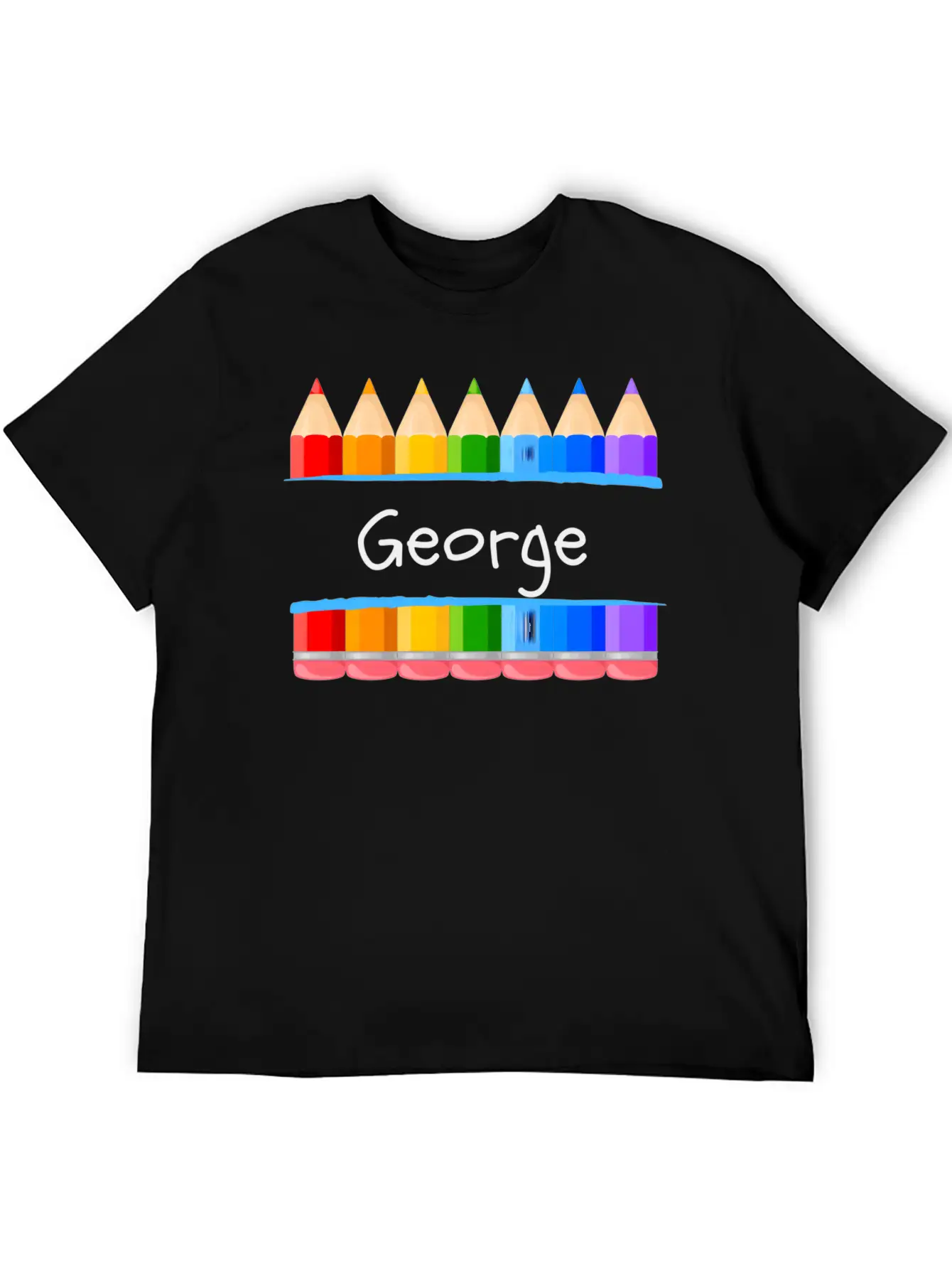 School Teacher Student Name George Kindergen Tag Lightweight Cotton T-Shirt – Daily Comfort Graphic Shirt
