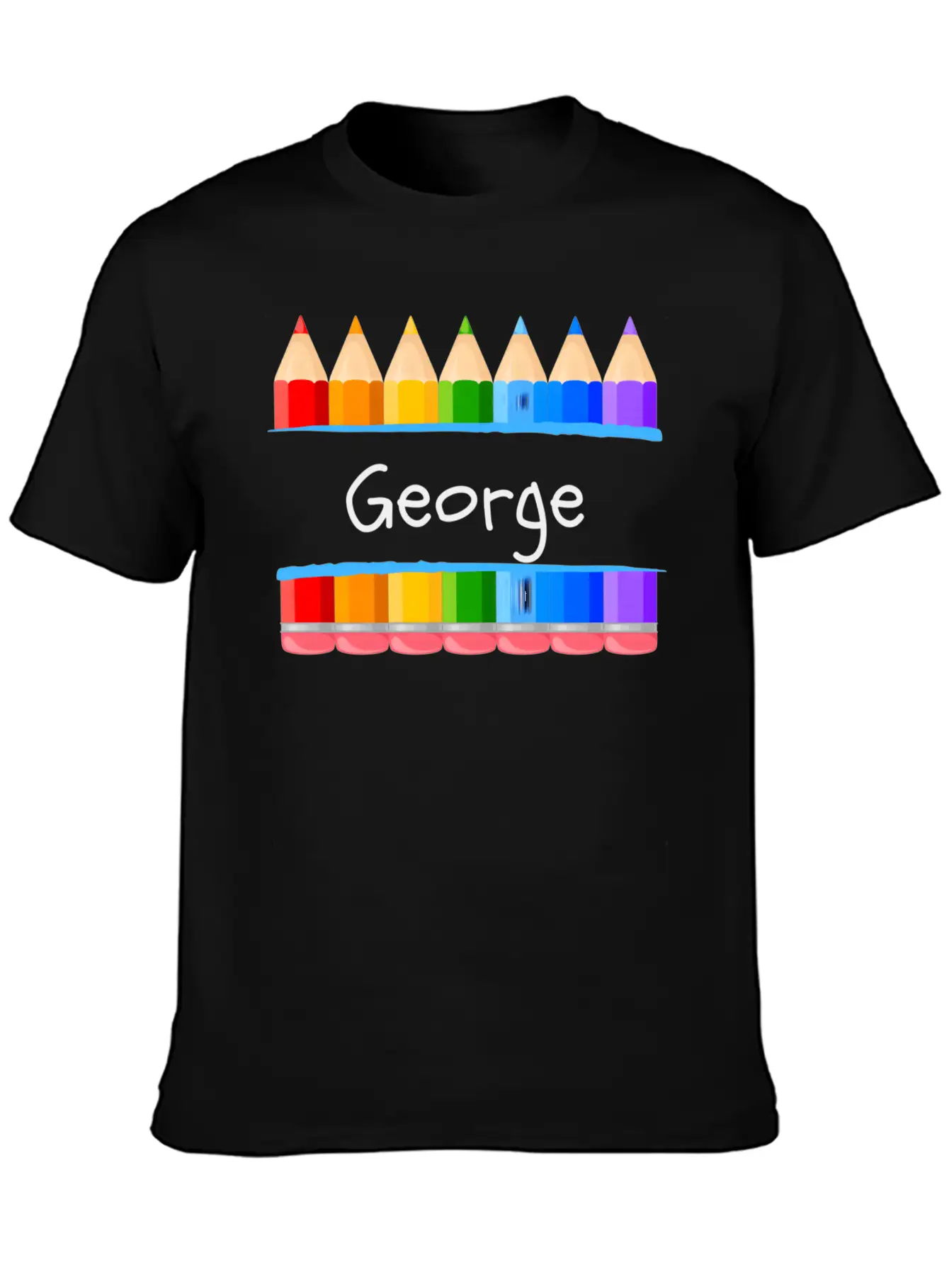 School Teacher Student Name George Kindergen Tag Lightweight Cotton T-Shirt – Daily Comfort Graphic Shirt