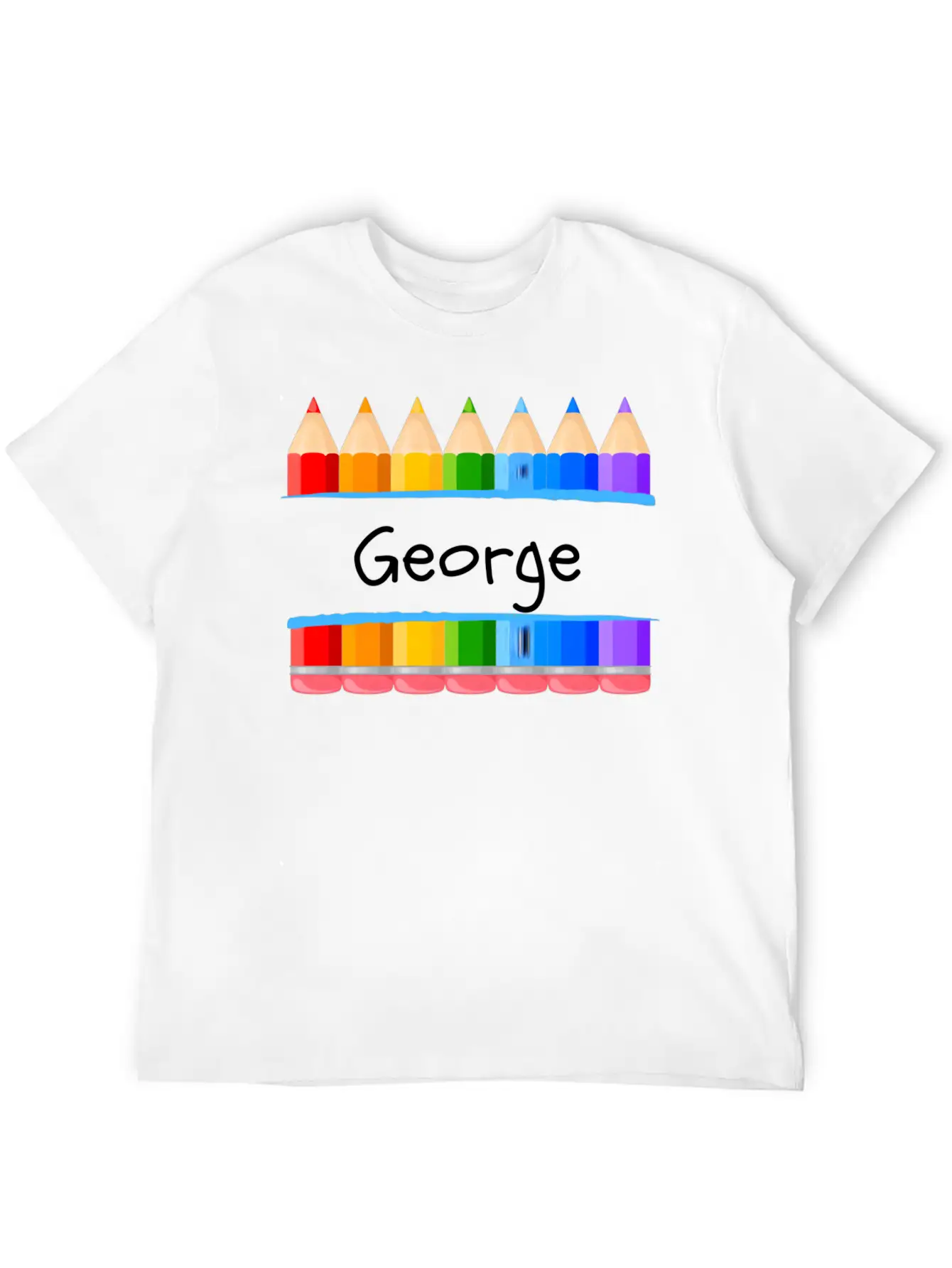 School Teacher Student Name George Kindergen Tag Lightweight Cotton T-Shirt – Daily Comfort Graphic Shirt