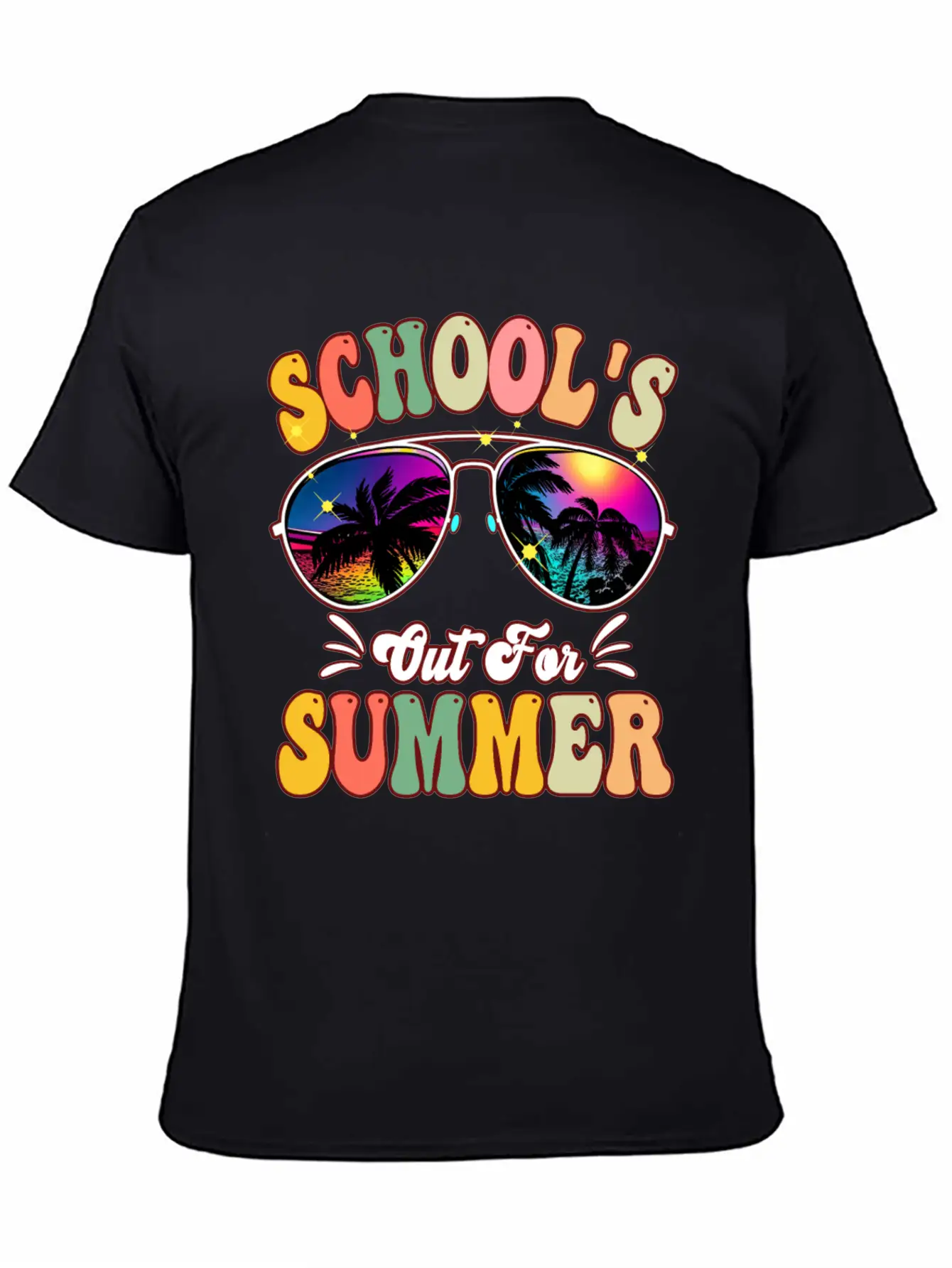 School's Out For Summer Tie Dye Sunglasses Teacher Essential Cotton Tee For Daily Outfits – Unisex Style