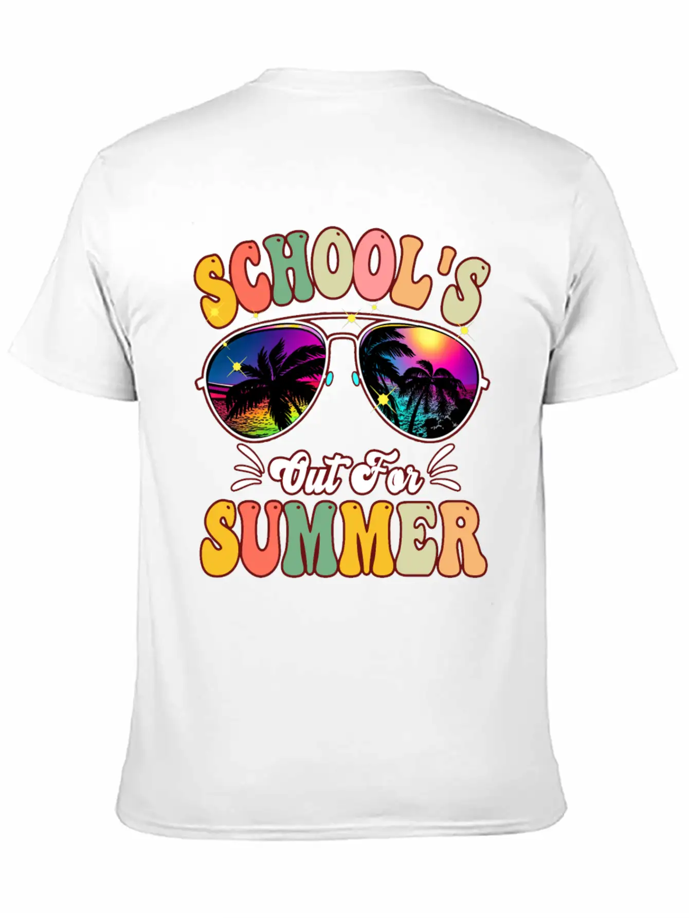 School's Out For Summer Tie Dye Sunglasses Teacher Essential Cotton Tee For Daily Outfits – Unisex Style