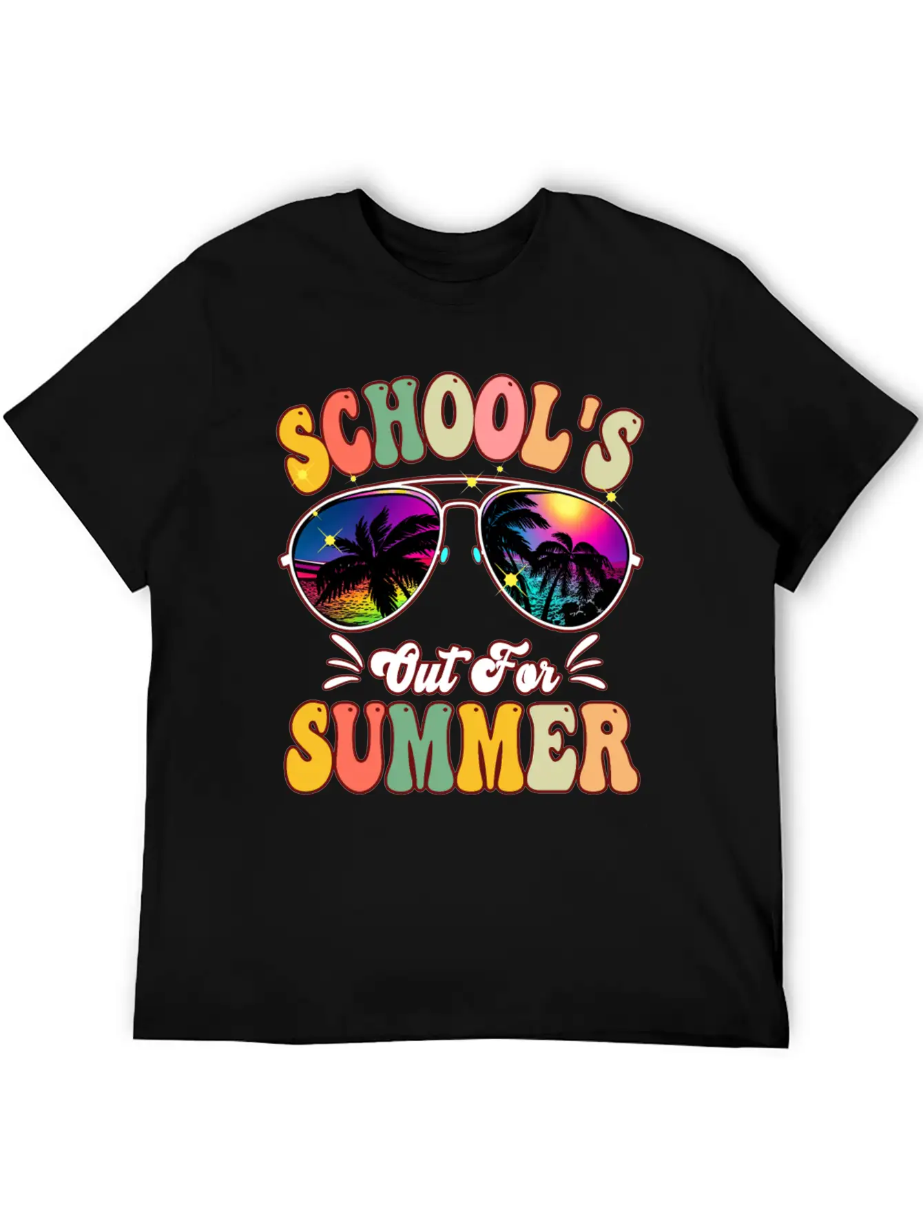 School's Out For Summer Tie Dye Sunglasses Teacher Essential Cotton Tee For Daily Outfits – Unisex Style