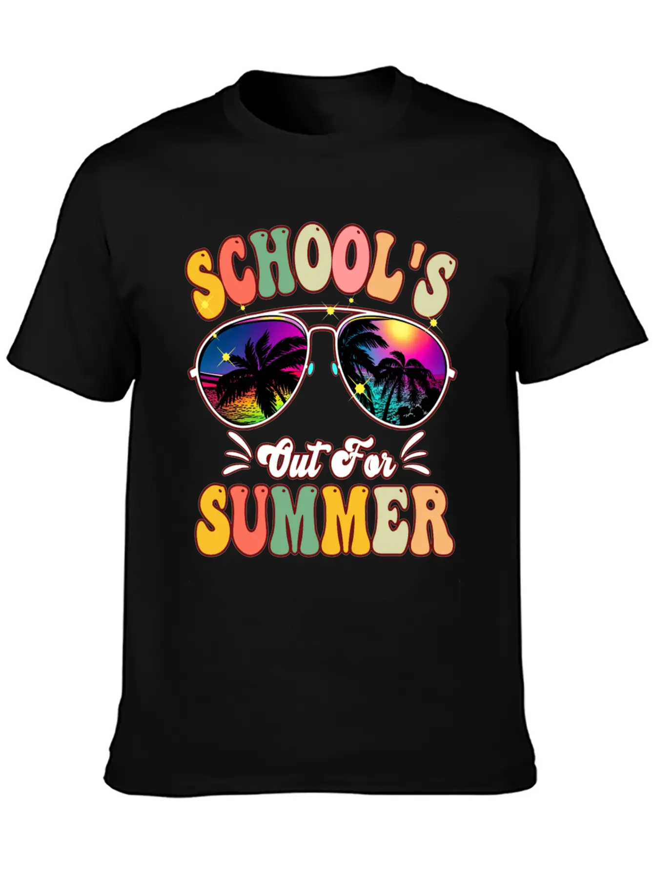 School's Out For Summer Tie Dye Sunglasses Teacher Essential Cotton Tee For Daily Outfits – Unisex Style