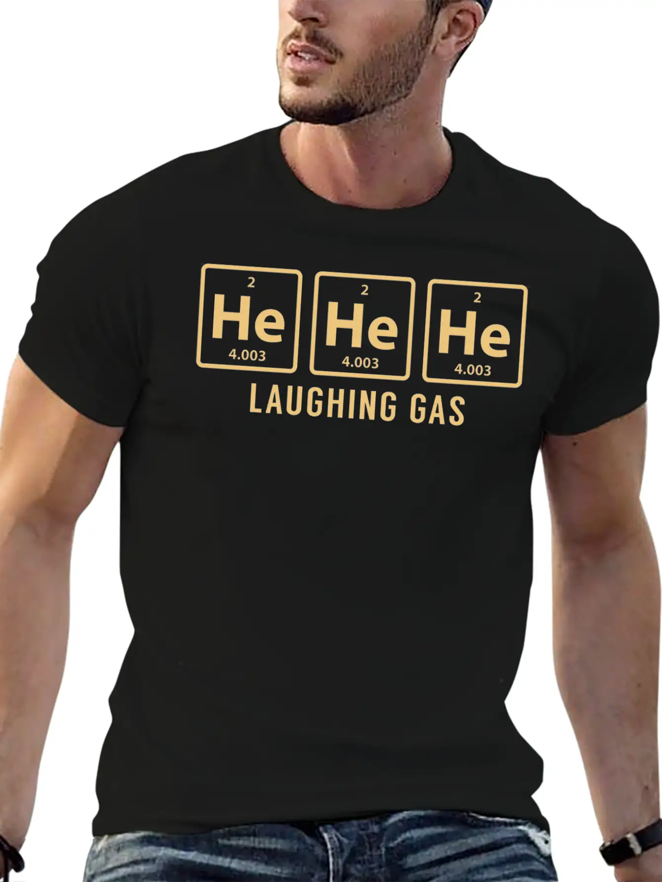 Science Chemical He He He Laughing Gas Funny Gift Lightweight Cotton T-Shirt – Daily Comfort Graphic Shirt