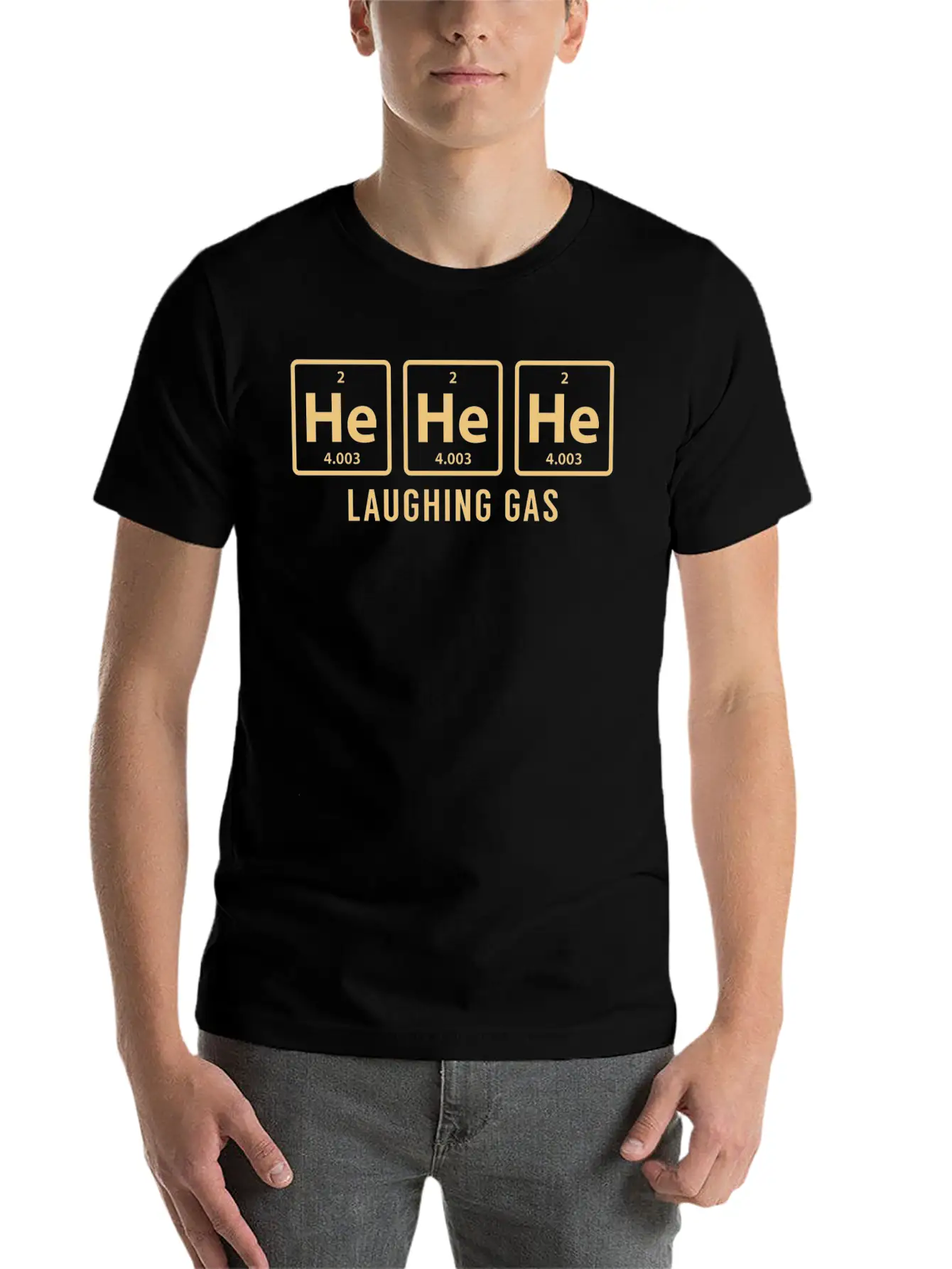Science Chemical He He He Laughing Gas Funny Gift Lightweight Cotton T-Shirt – Daily Comfort Graphic Shirt