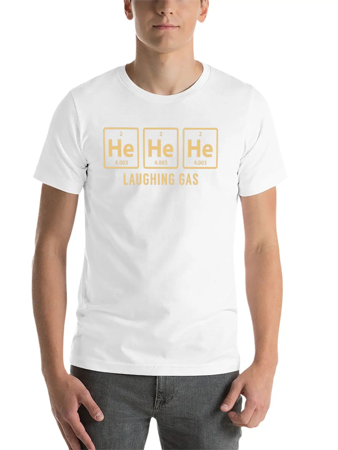 Science Chemical He He He Laughing Gas Funny Gift Lightweight Cotton T-Shirt – Daily Comfort Graphic Shirt