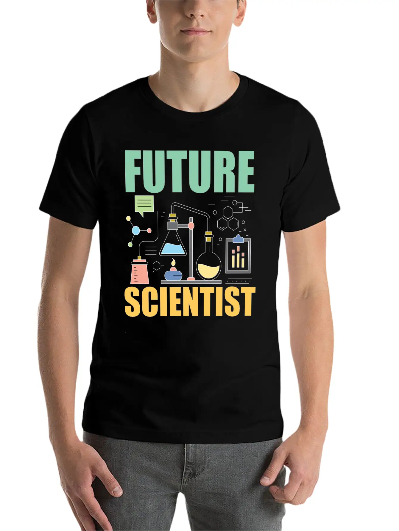 Science Funny - Future Scientist Basic Graphic T-Shirt – Daily Comfort In Soft Cotton