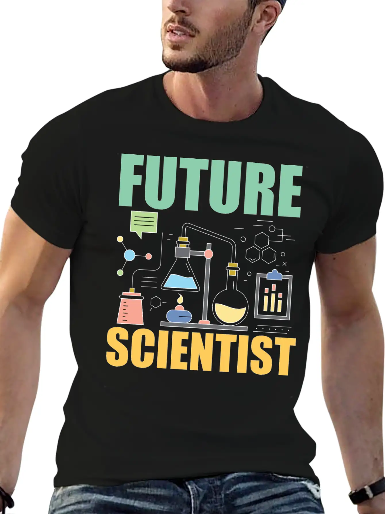 Science Funny - Future Scientist Basic Graphic T-Shirt – Daily Comfort In Soft Cotton