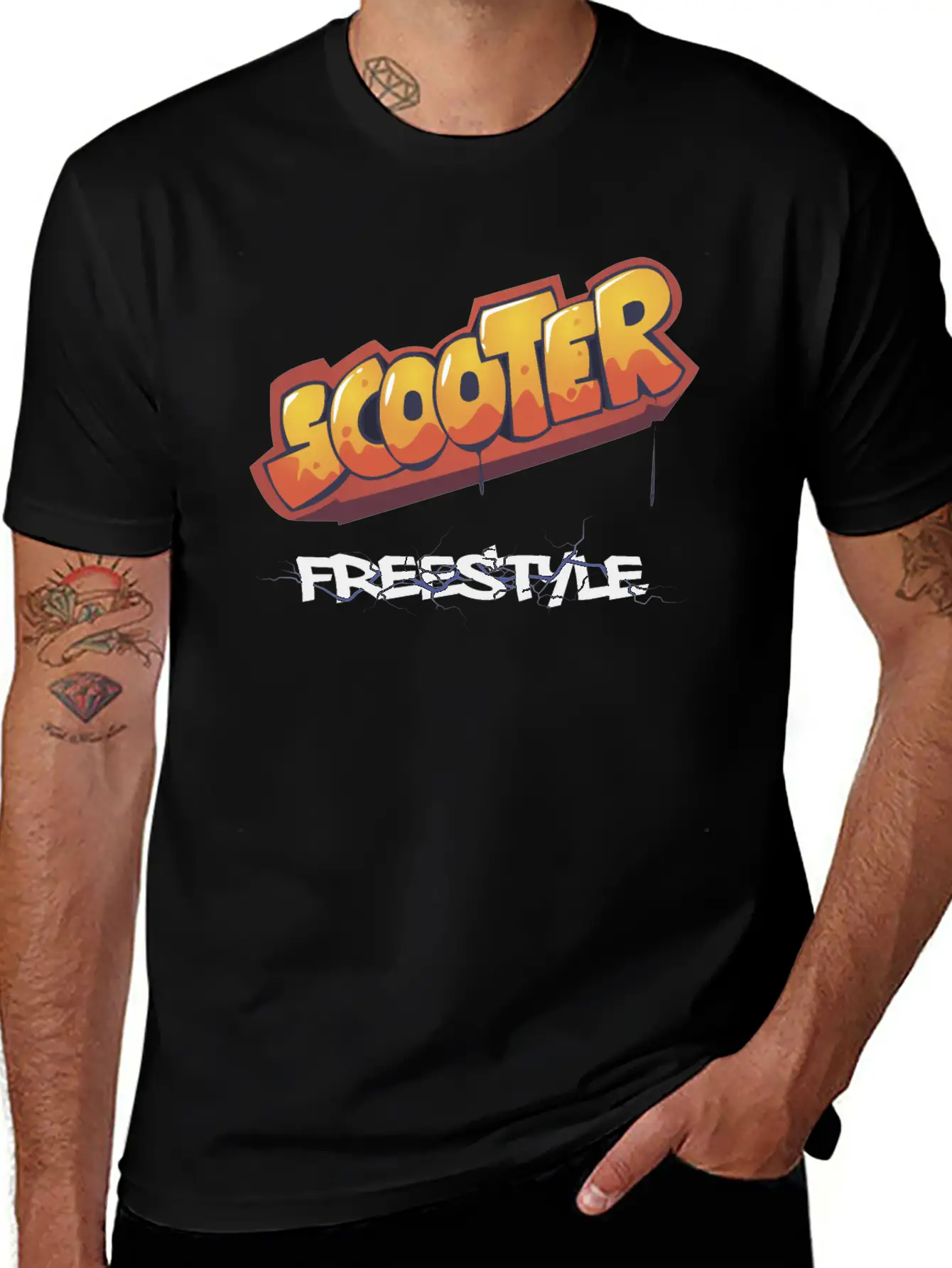 Scooter Freestyle Graffiti Unisex Casual T-Shirt – Clean Design For Daily Comfort