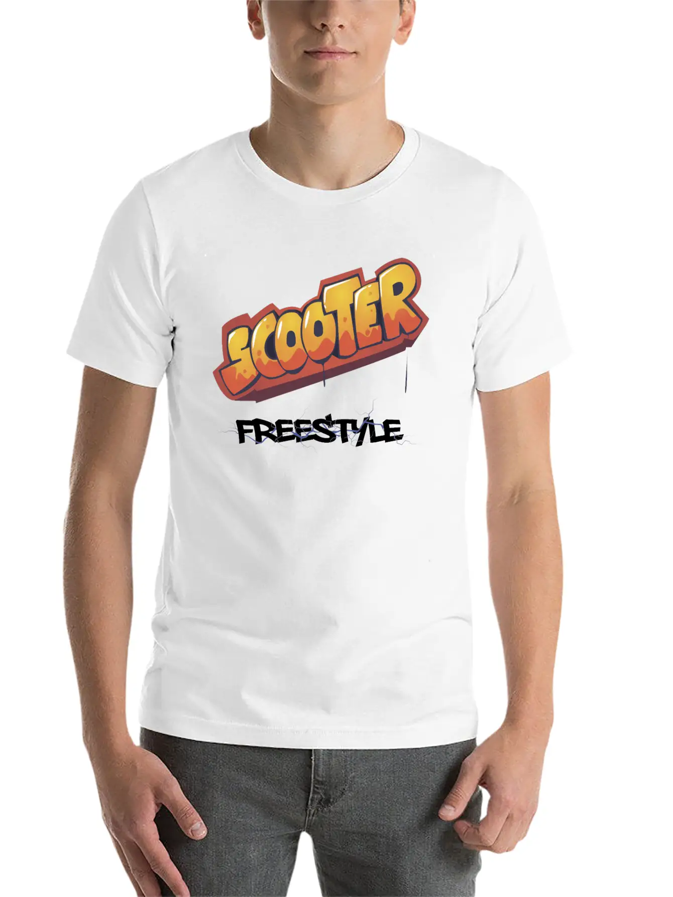 Scooter Freestyle Graffiti Unisex Casual T-Shirt – Clean Design For Daily Comfort