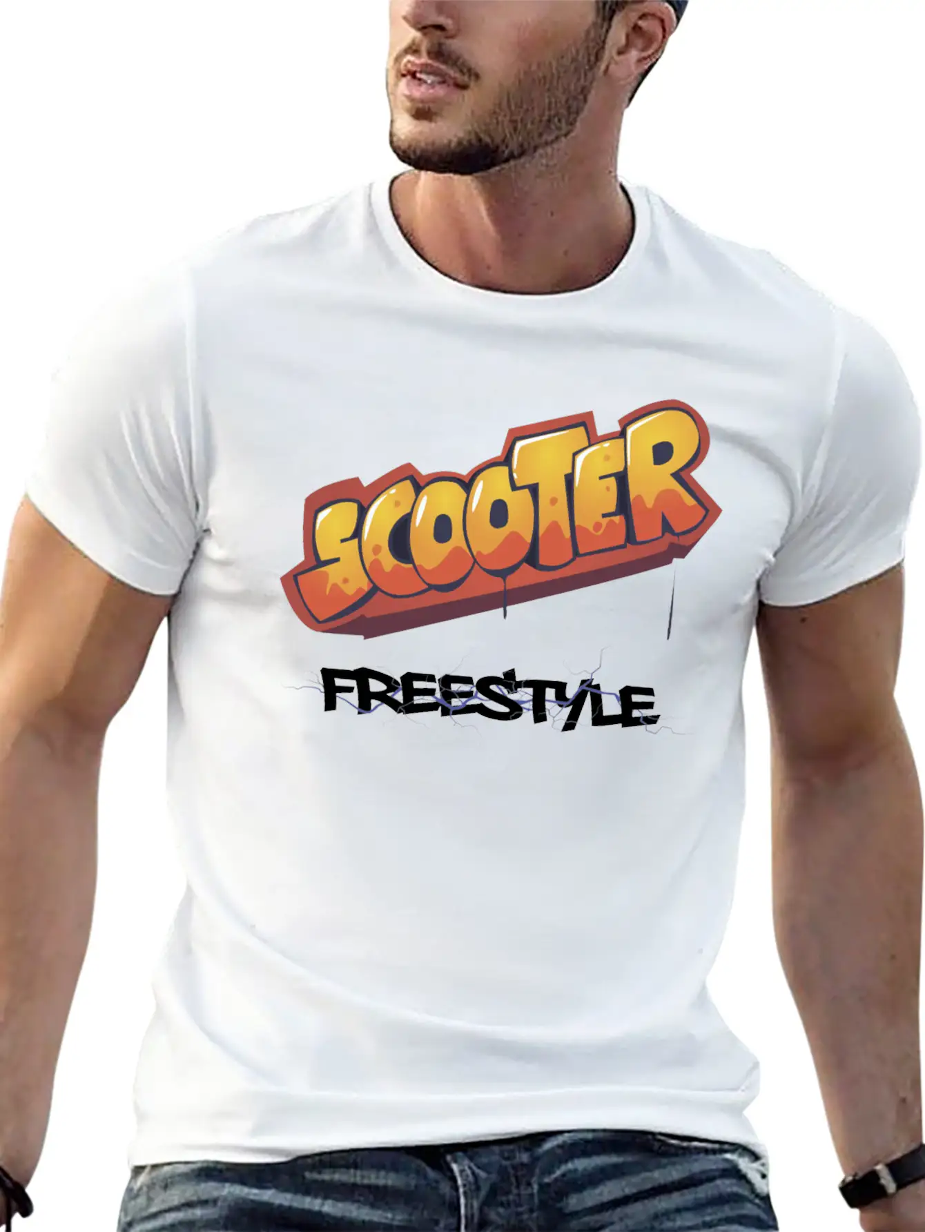 Scooter Freestyle Graffiti Unisex Casual T-Shirt – Clean Design For Daily Comfort