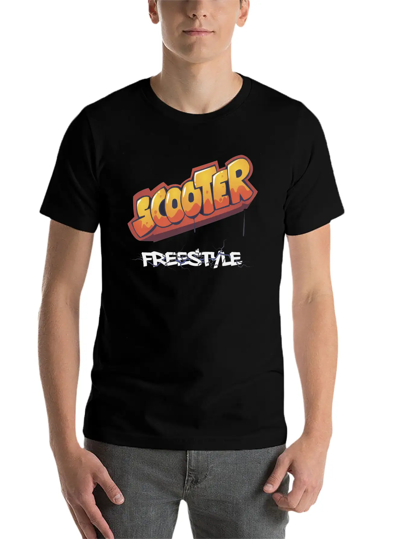 Scooter Freestyle Graffiti Unisex Casual T-Shirt – Clean Design For Daily Comfort