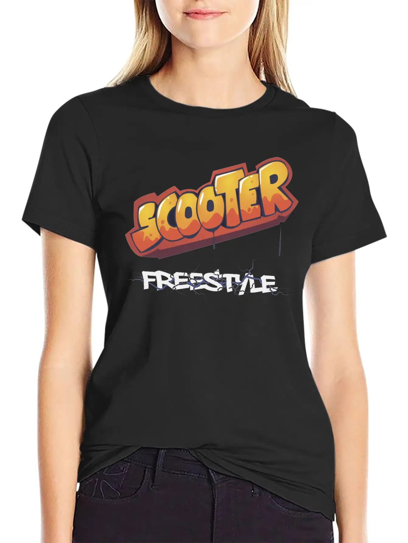 Scooter Freestyle Graffiti Unisex Casual T-Shirt – Clean Design For Daily Comfort