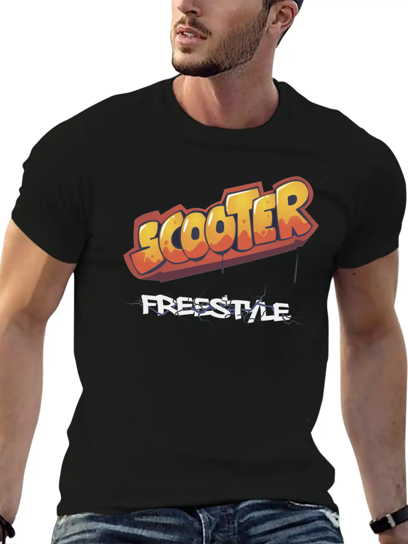 Scooter Freestyle Graffiti Unisex Casual T-Shirt – Clean Design For Daily Comfort