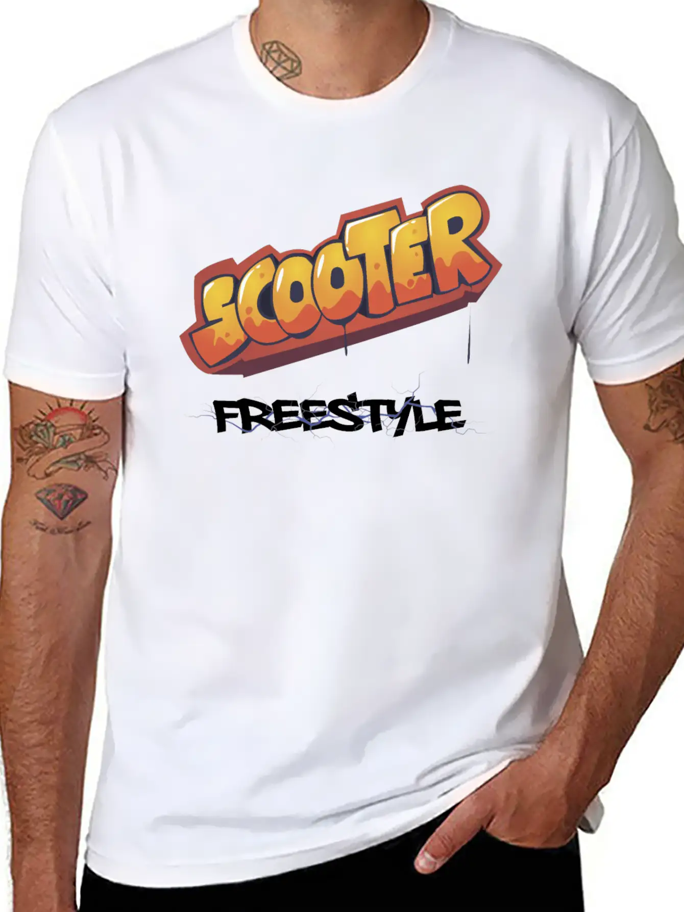 Scooter Freestyle Graffiti Unisex Casual T-Shirt – Clean Design For Daily Comfort