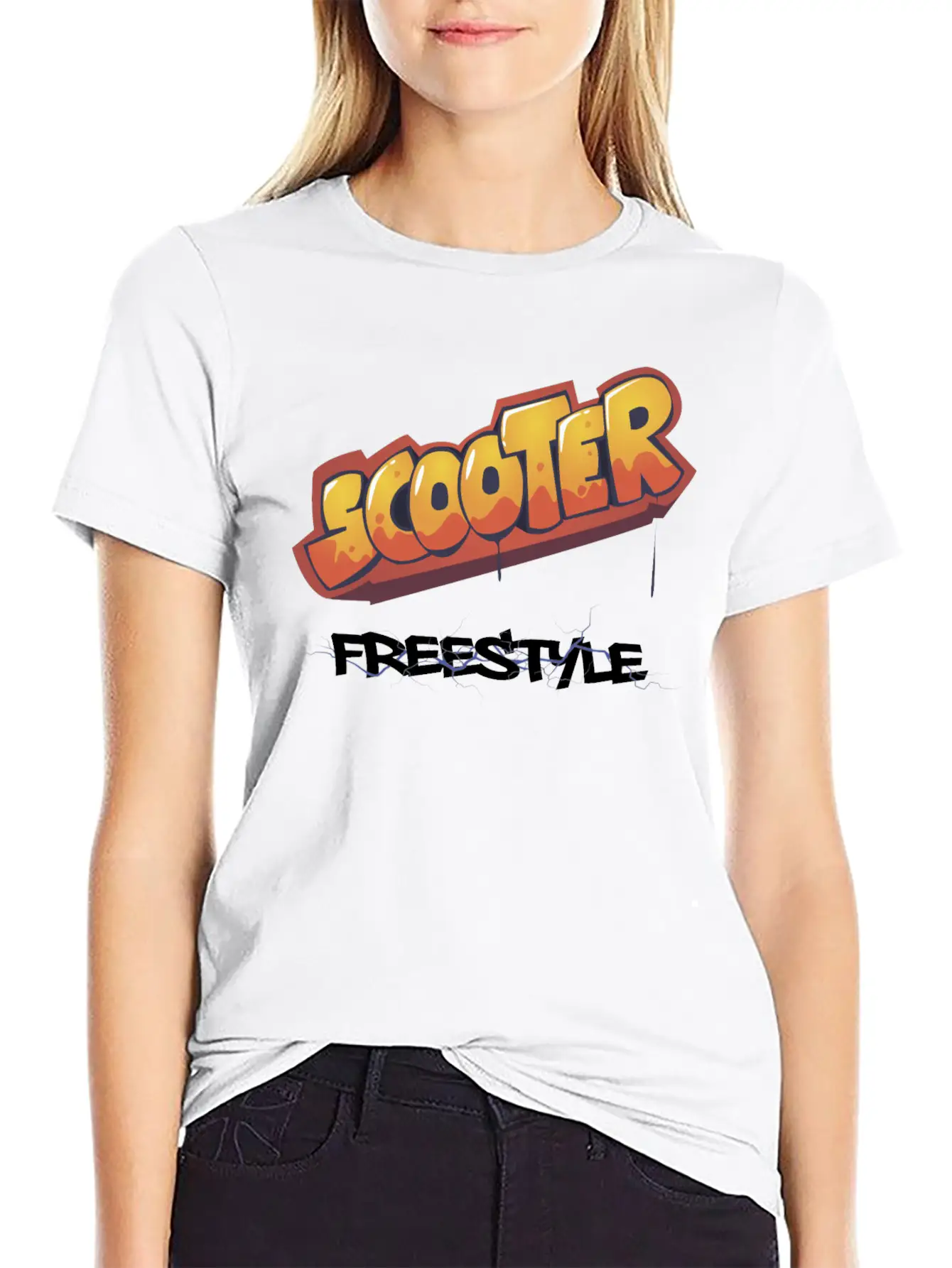 Scooter Freestyle Graffiti Unisex Casual T-Shirt – Clean Design For Daily Comfort