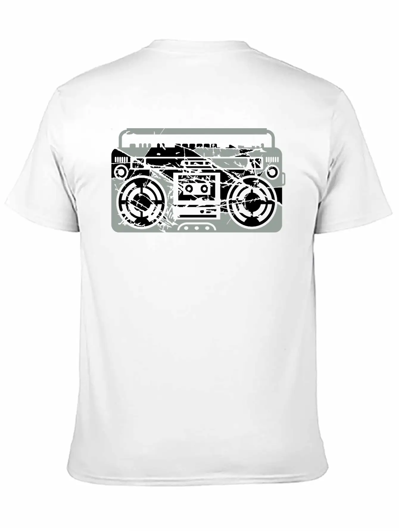 Scratch Ghettoblaster Cracks Music Player Retro Pa Soft Cotton Short Sleeve Tee – Unisex Wardrobe Staple