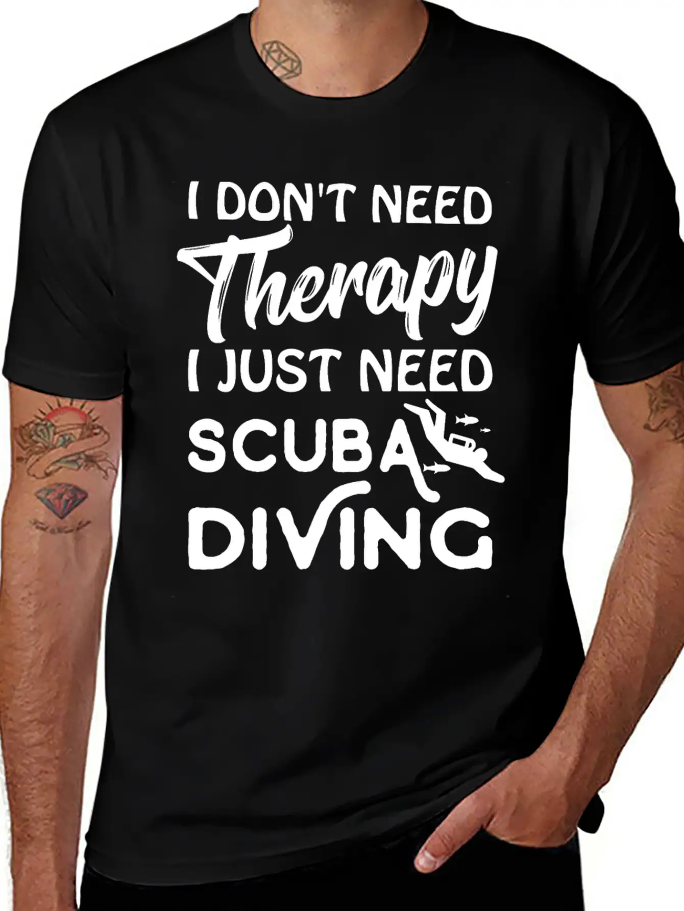 Scuba Therapy Lightweight Cotton T-Shirt – Daily Comfort Graphic Shirt