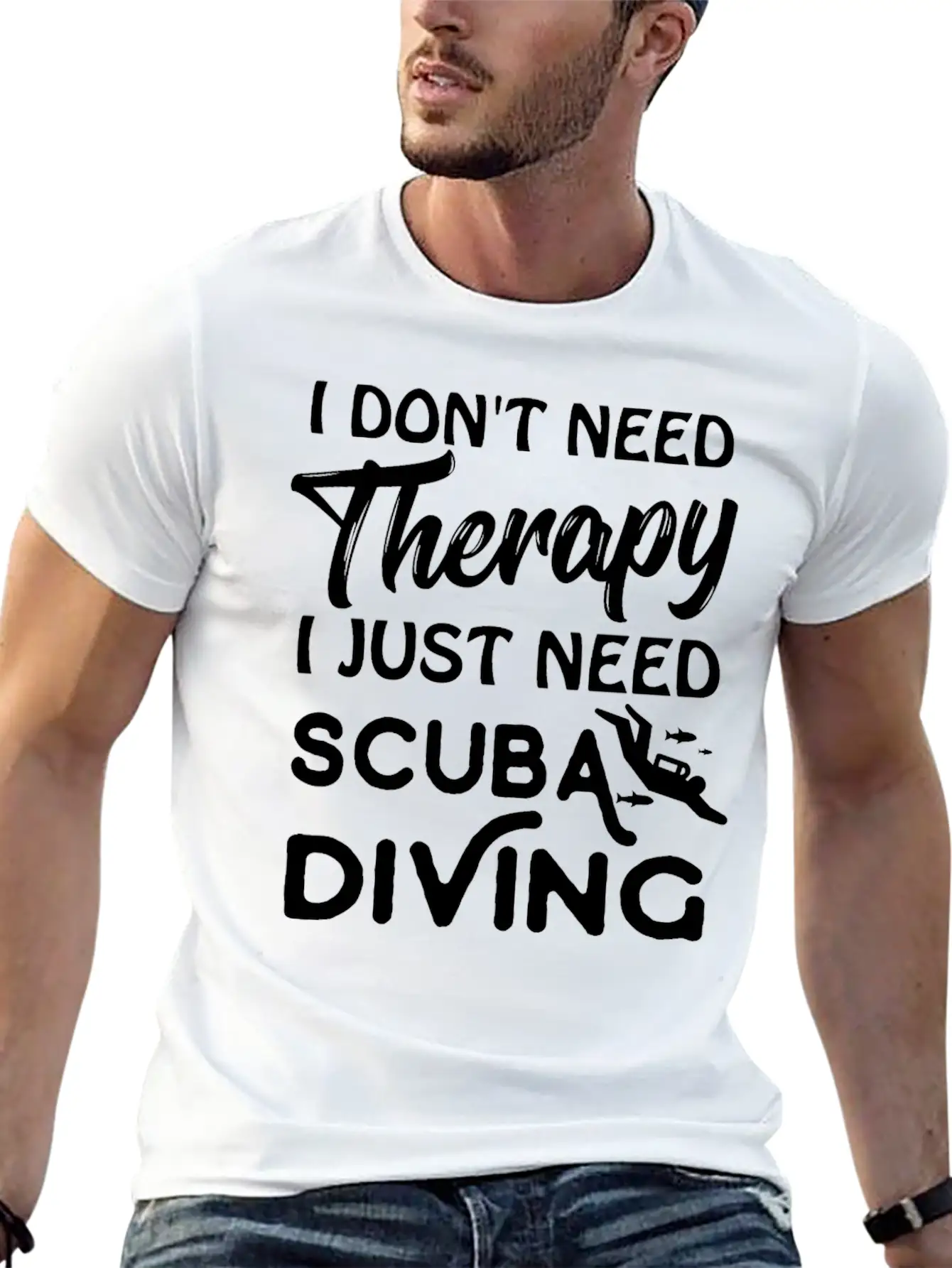 Scuba Therapy Lightweight Cotton T-Shirt – Daily Comfort Graphic Shirt