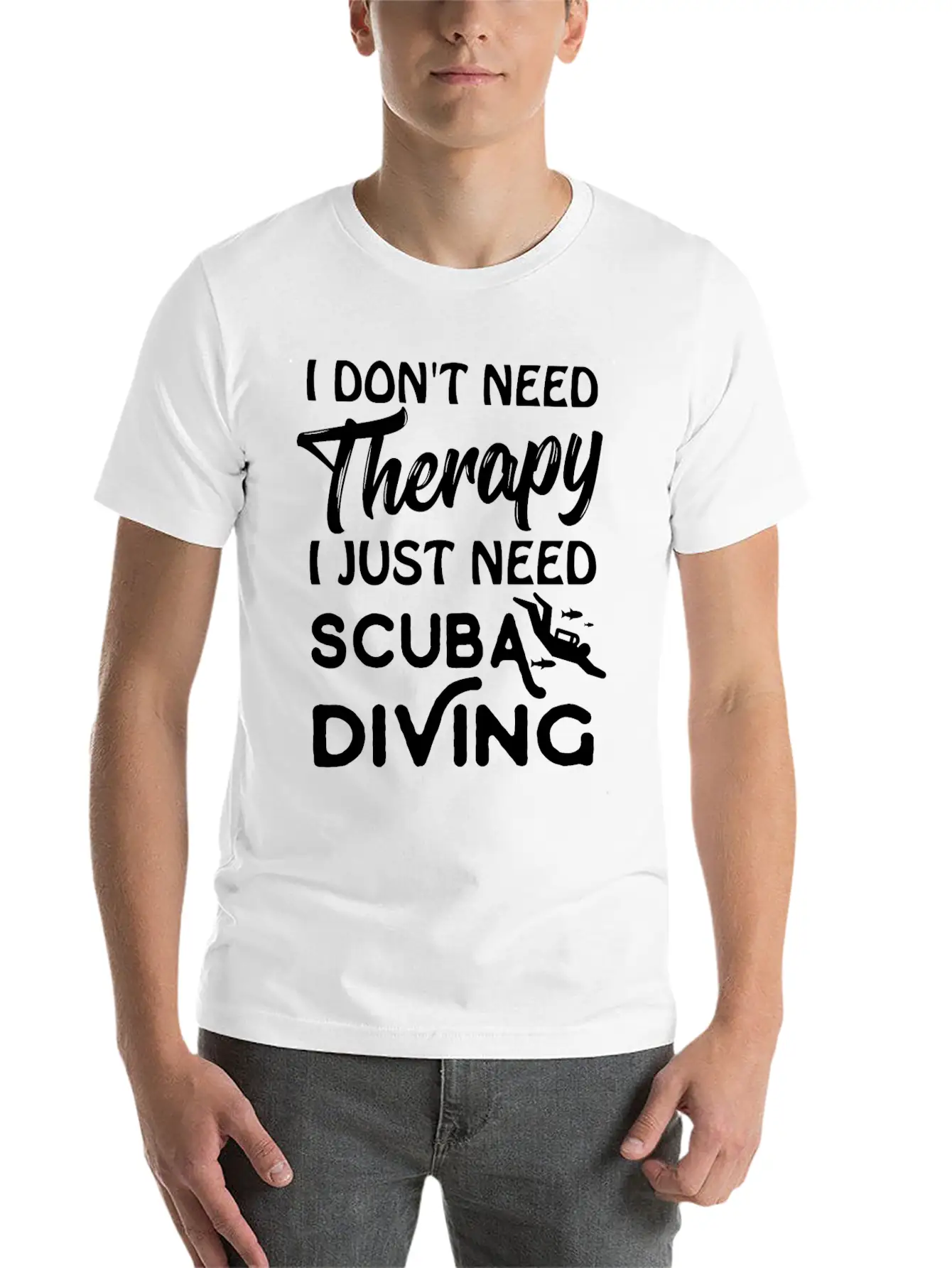 Scuba Therapy Lightweight Cotton T-Shirt – Daily Comfort Graphic Shirt