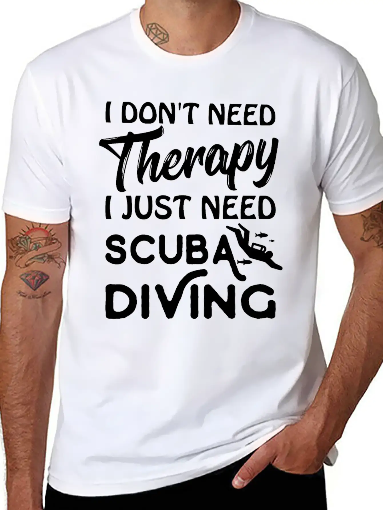 Scuba Therapy Lightweight Cotton T-Shirt – Daily Comfort Graphic Shirt