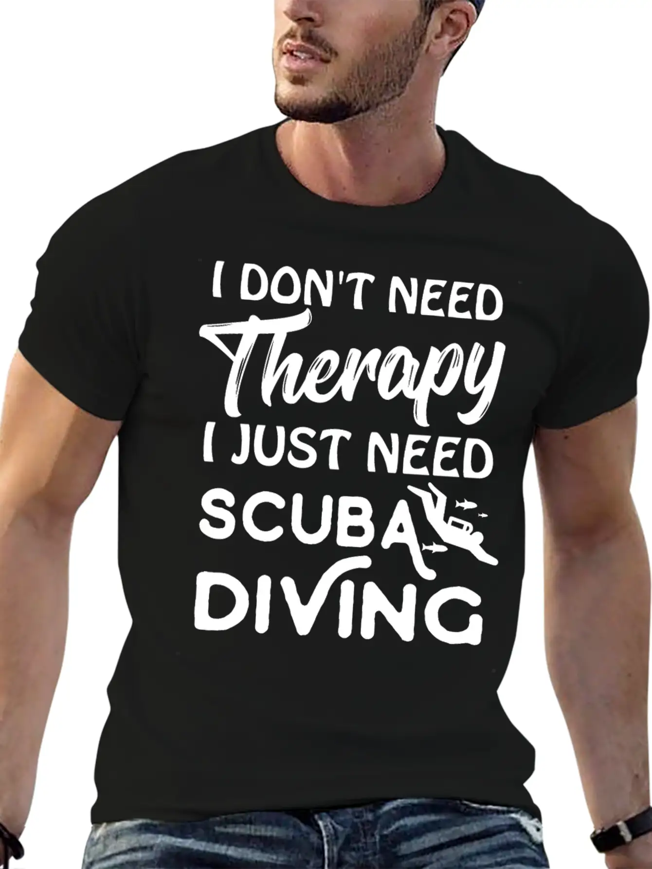 Scuba Therapy Lightweight Cotton T-Shirt – Daily Comfort Graphic Shirt