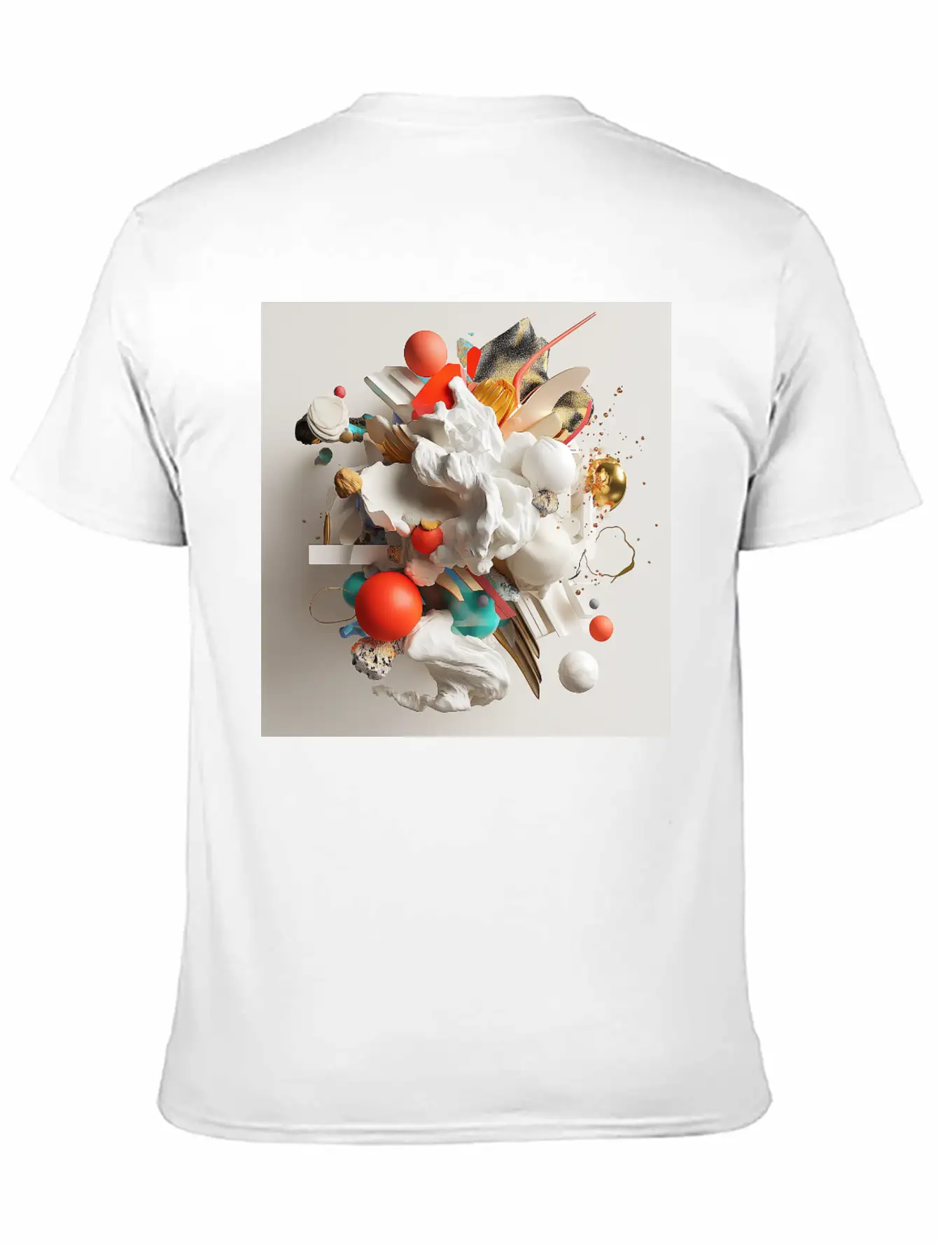 Sculptural Orb Collision Unisex Casual T-Shirt – Clean Design For Daily Comfort