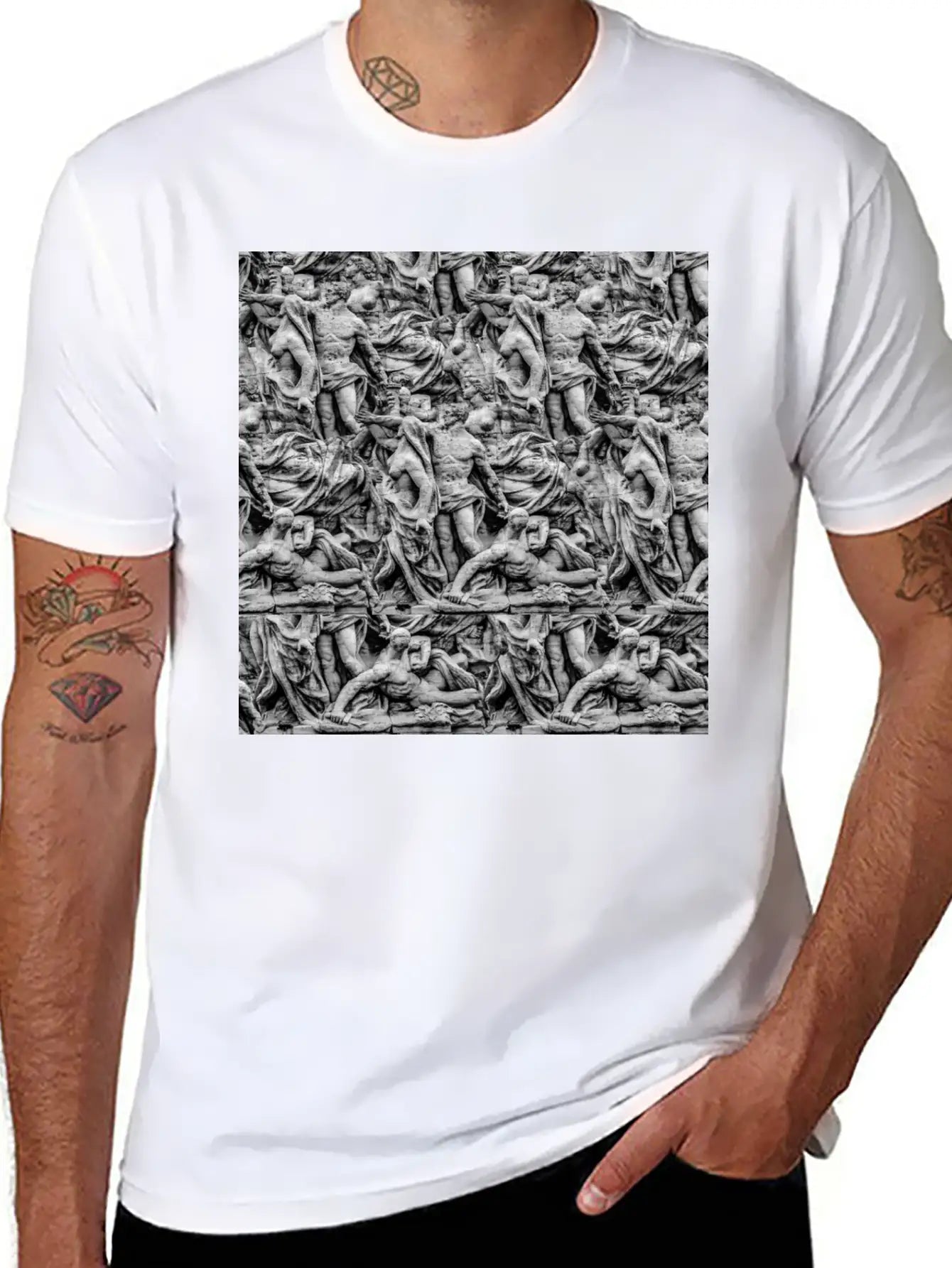 Sculpture Collage Soft Cotton Short Sleeve Tee – Unisex Wardrobe Staple