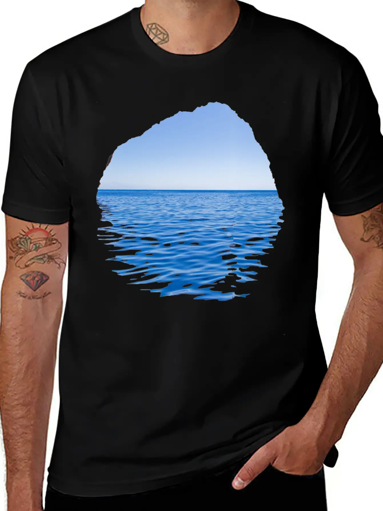 Sea-Through Lightweight Cotton T-Shirt – Daily Comfort Graphic Shirt