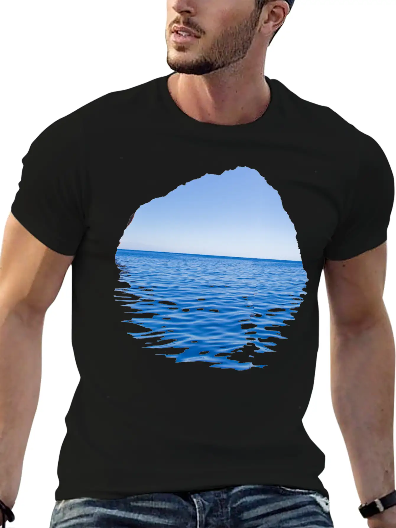Sea-Through Lightweight Cotton T-Shirt – Daily Comfort Graphic Shirt