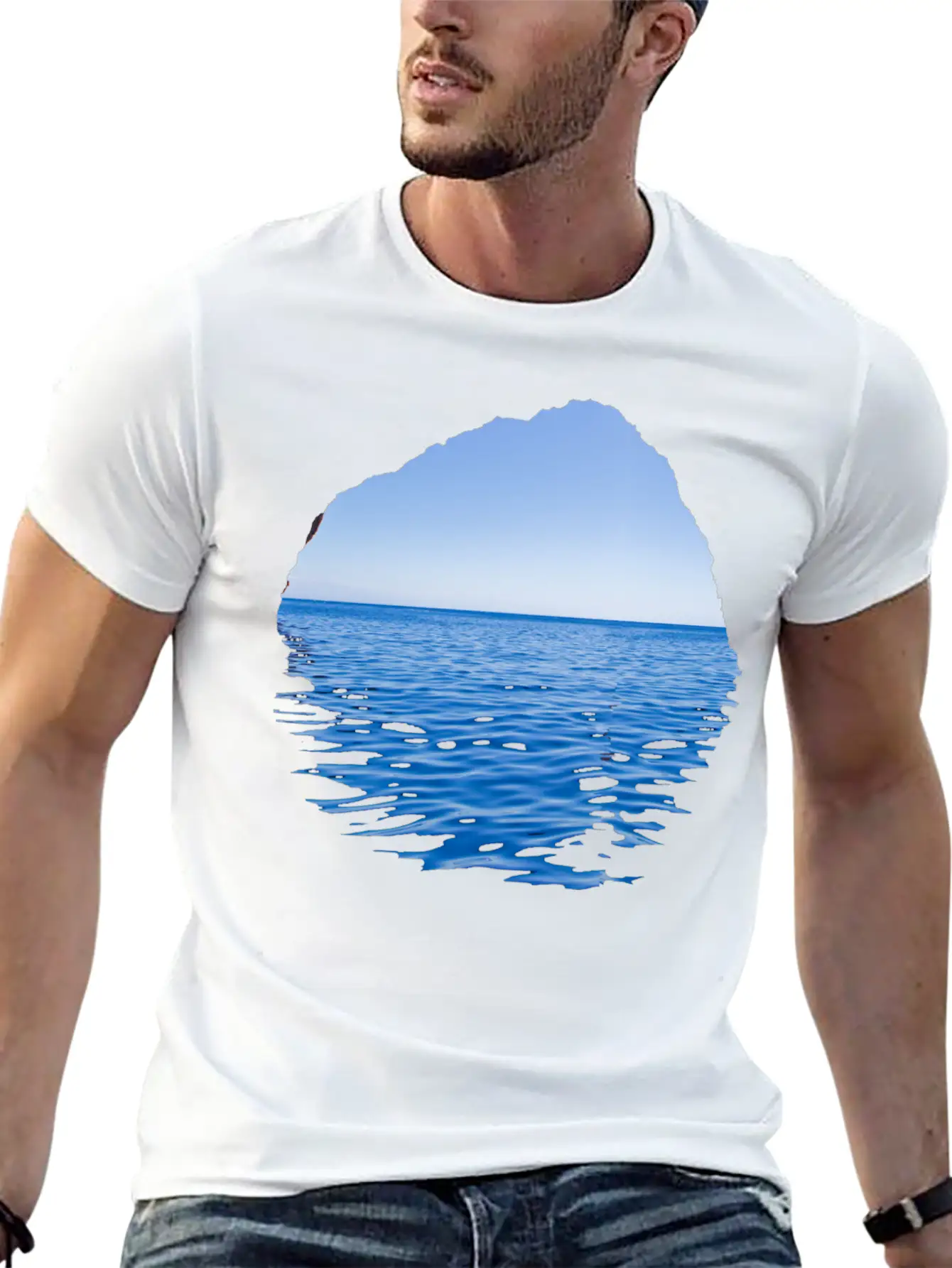 Sea-Through Lightweight Cotton T-Shirt – Daily Comfort Graphic Shirt