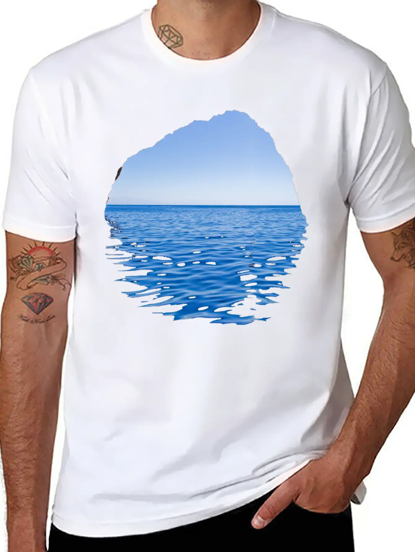 Sea-Through Lightweight Cotton T-Shirt – Daily Comfort Graphic Shirt