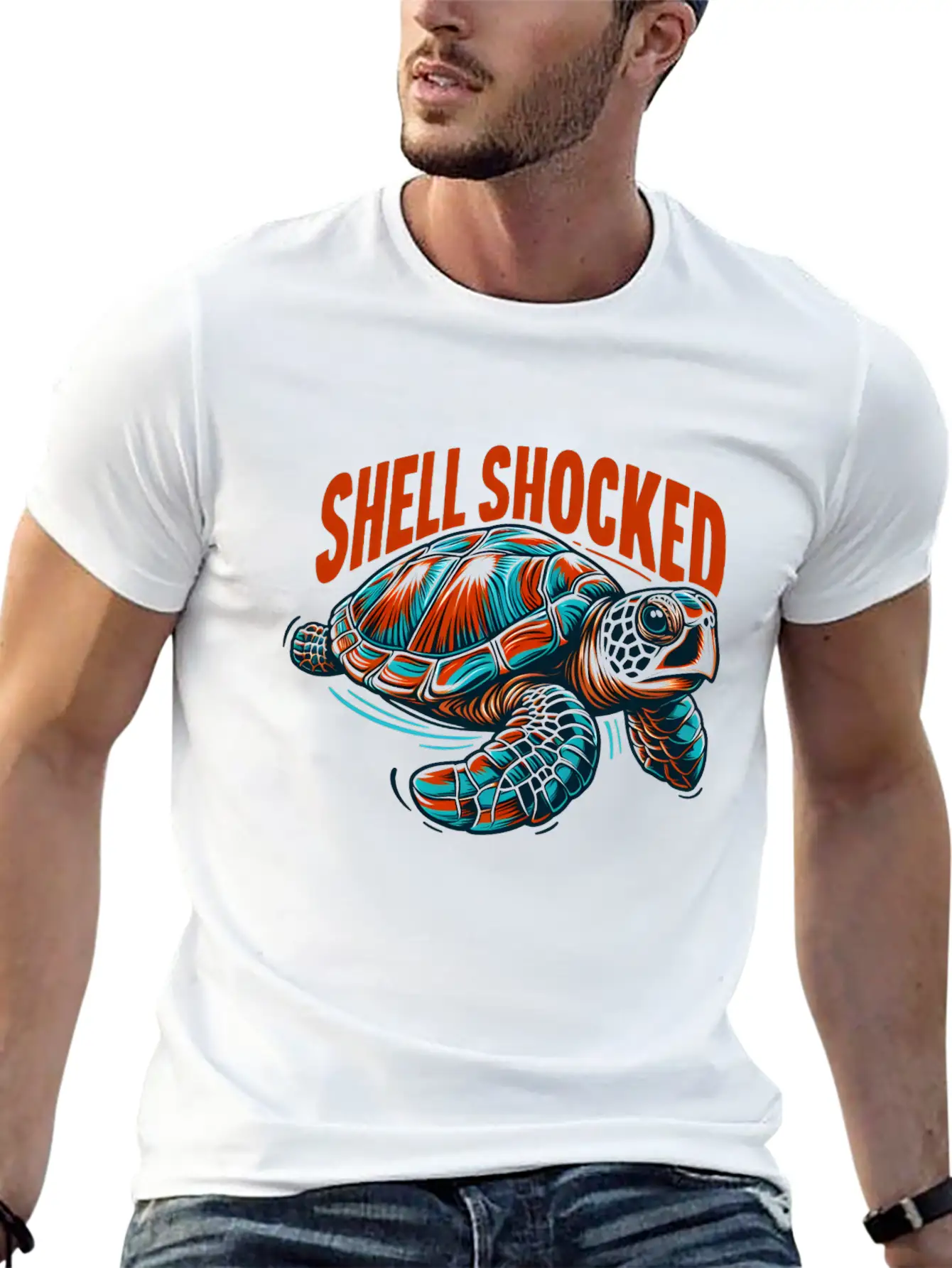 Sea Turtle: Shell Shocked Unisex Casual T-Shirt – Clean Design For Daily Comfort