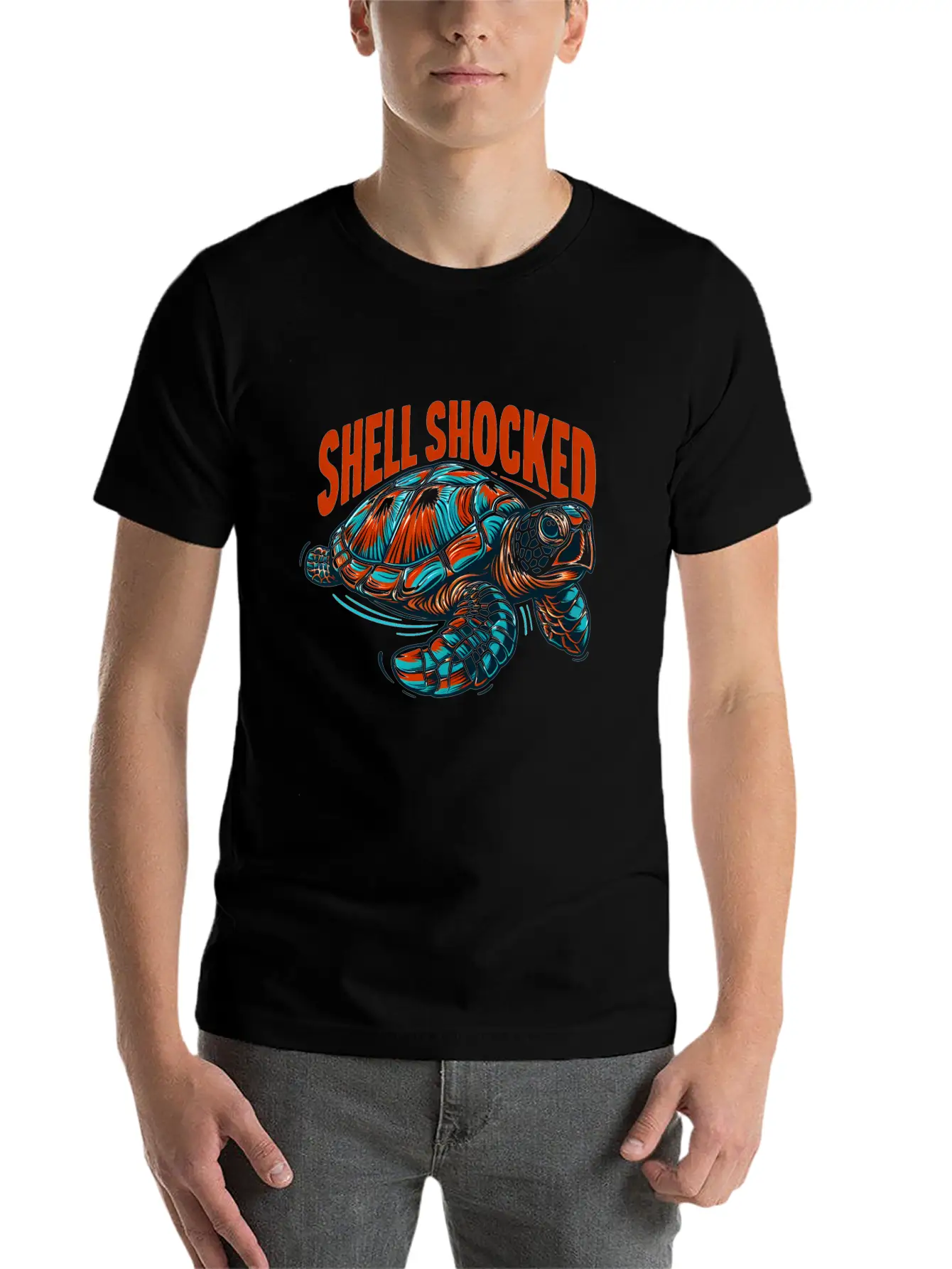 Sea Turtle: Shell Shocked Unisex Casual T-Shirt – Clean Design For Daily Comfort
