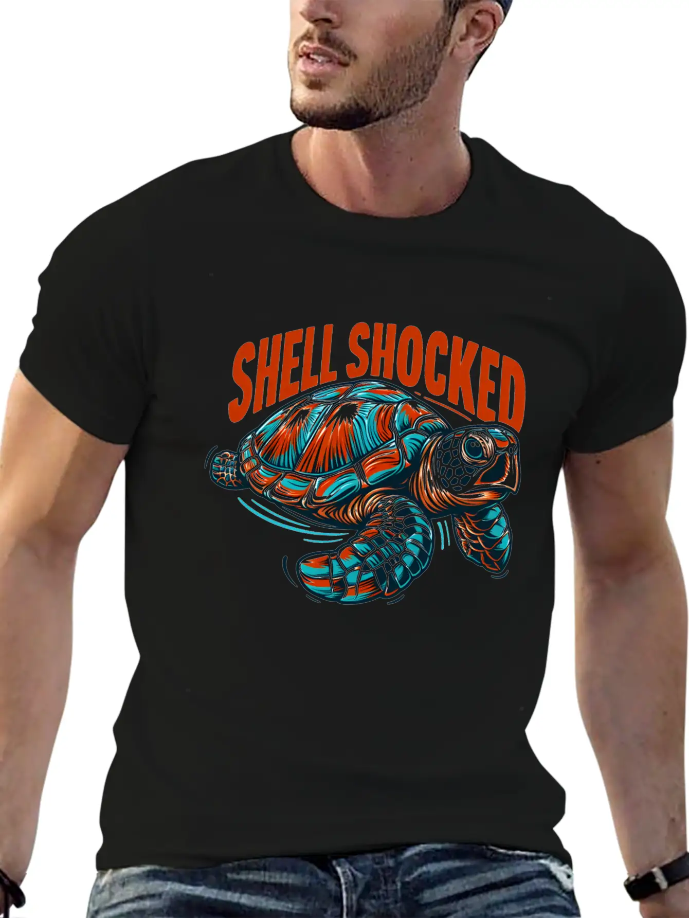Sea Turtle: Shell Shocked Unisex Casual T-Shirt – Clean Design For Daily Comfort