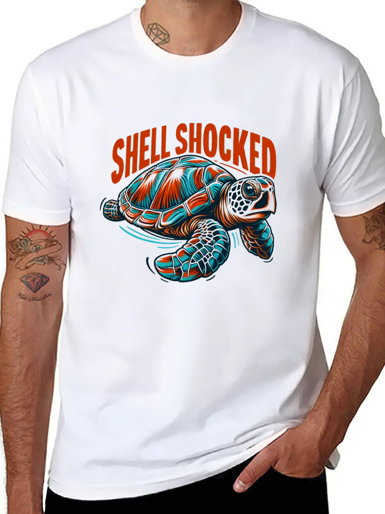 Sea Turtle: Shell Shocked Unisex Casual T-Shirt – Clean Design For Daily Comfort