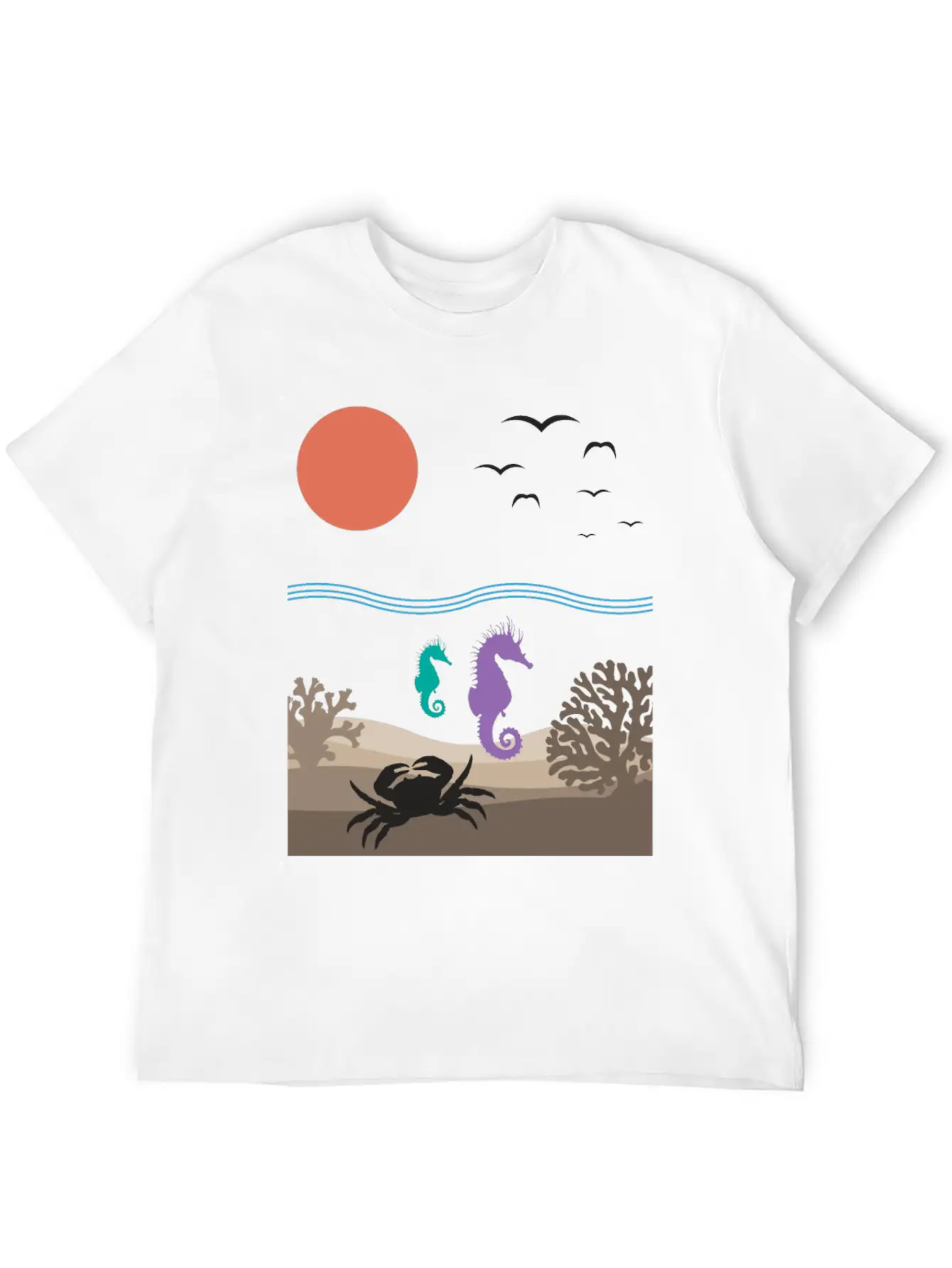 Sea Underwater Landscape Animals Nature Gift Relaxed Everyday Tee – Lightweight And Durable Cotton