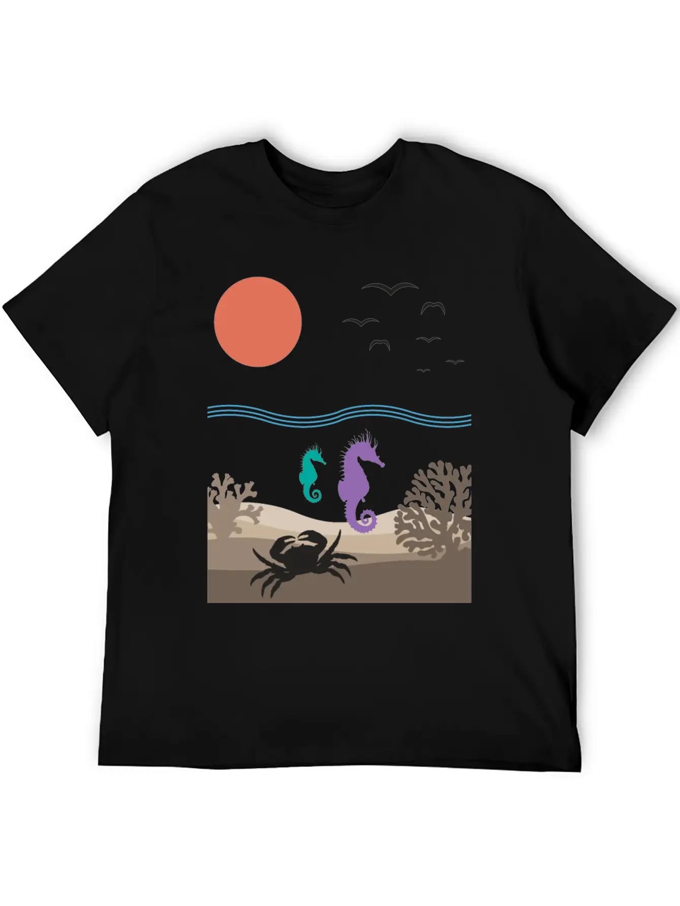 Sea Underwater Landscape Animals Nature Gift Relaxed Everyday Tee – Lightweight And Durable Cotton