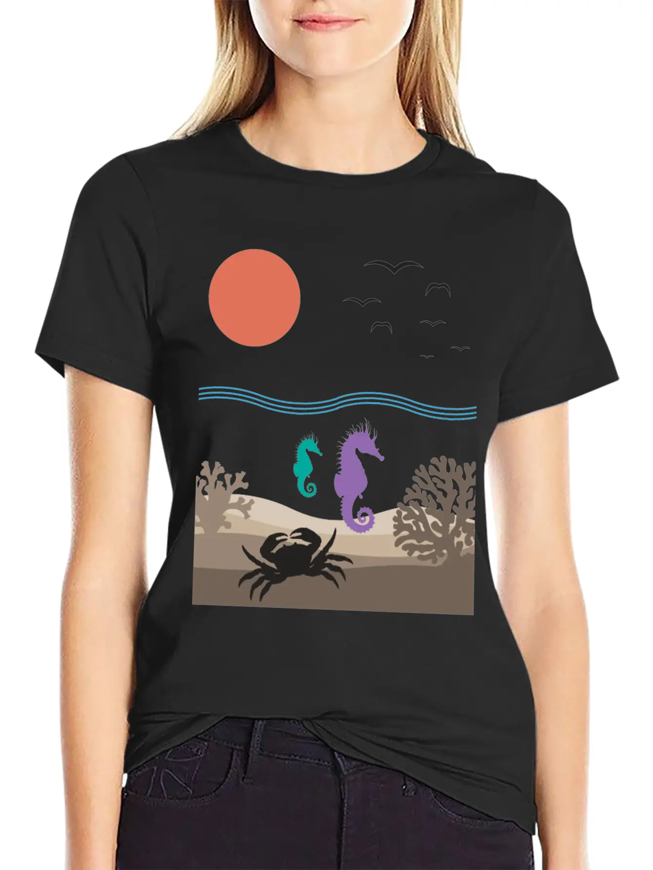 Sea Underwater Landscape Animals Nature Gift Relaxed Everyday Tee – Lightweight And Durable Cotton