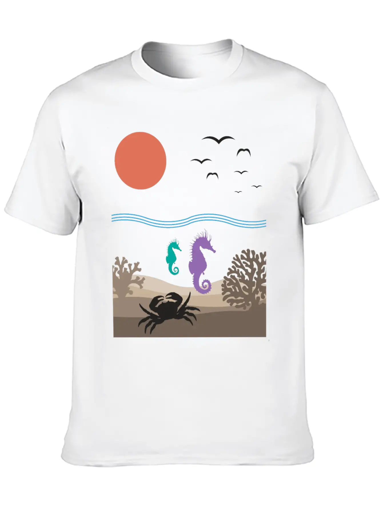 Sea Underwater Landscape Animals Nature Gift Relaxed Everyday Tee – Lightweight And Durable Cotton