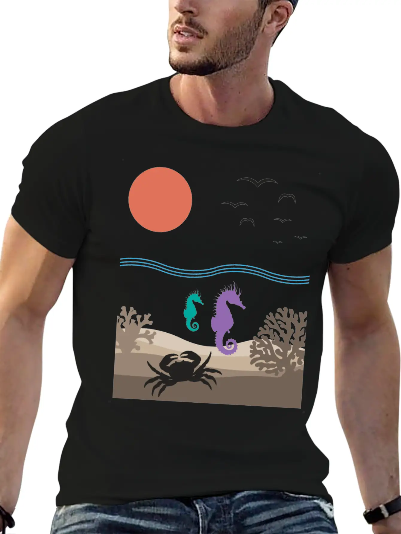 Sea Underwater Landscape Animals Nature Gift Relaxed Everyday Tee – Lightweight And Durable Cotton