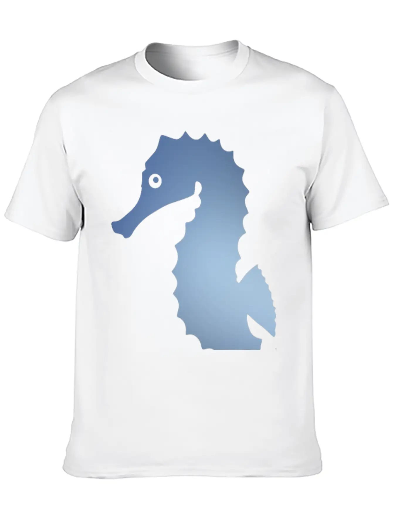 Seahorse In Sea Blue Gradient Color Lightweight Cotton T-Shirt – Daily Comfort Graphic Shirt