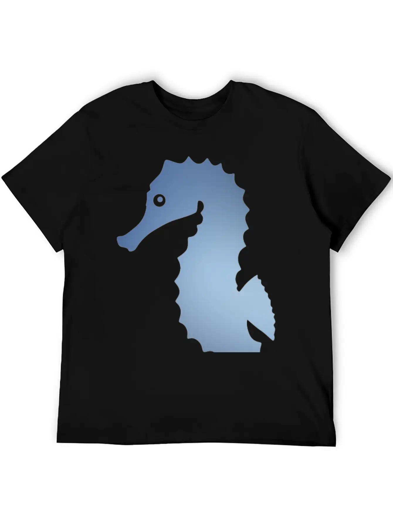 Seahorse In Sea Blue Gradient Color Lightweight Cotton T-Shirt – Daily Comfort Graphic Shirt