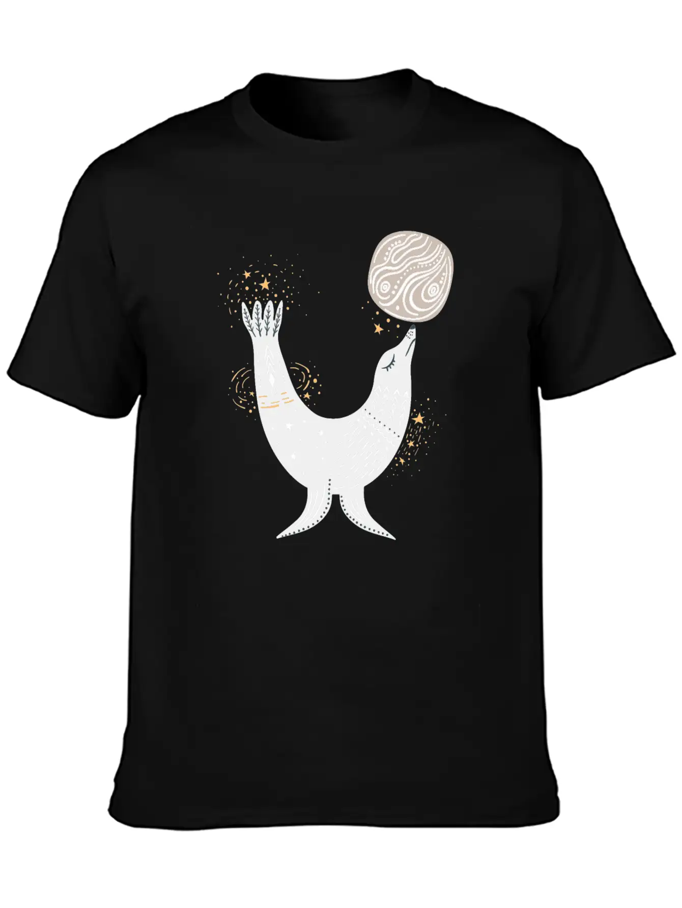 Seal Doodle Drawing Basic Graphic T-Shirt – Daily Comfort In Soft Cotton